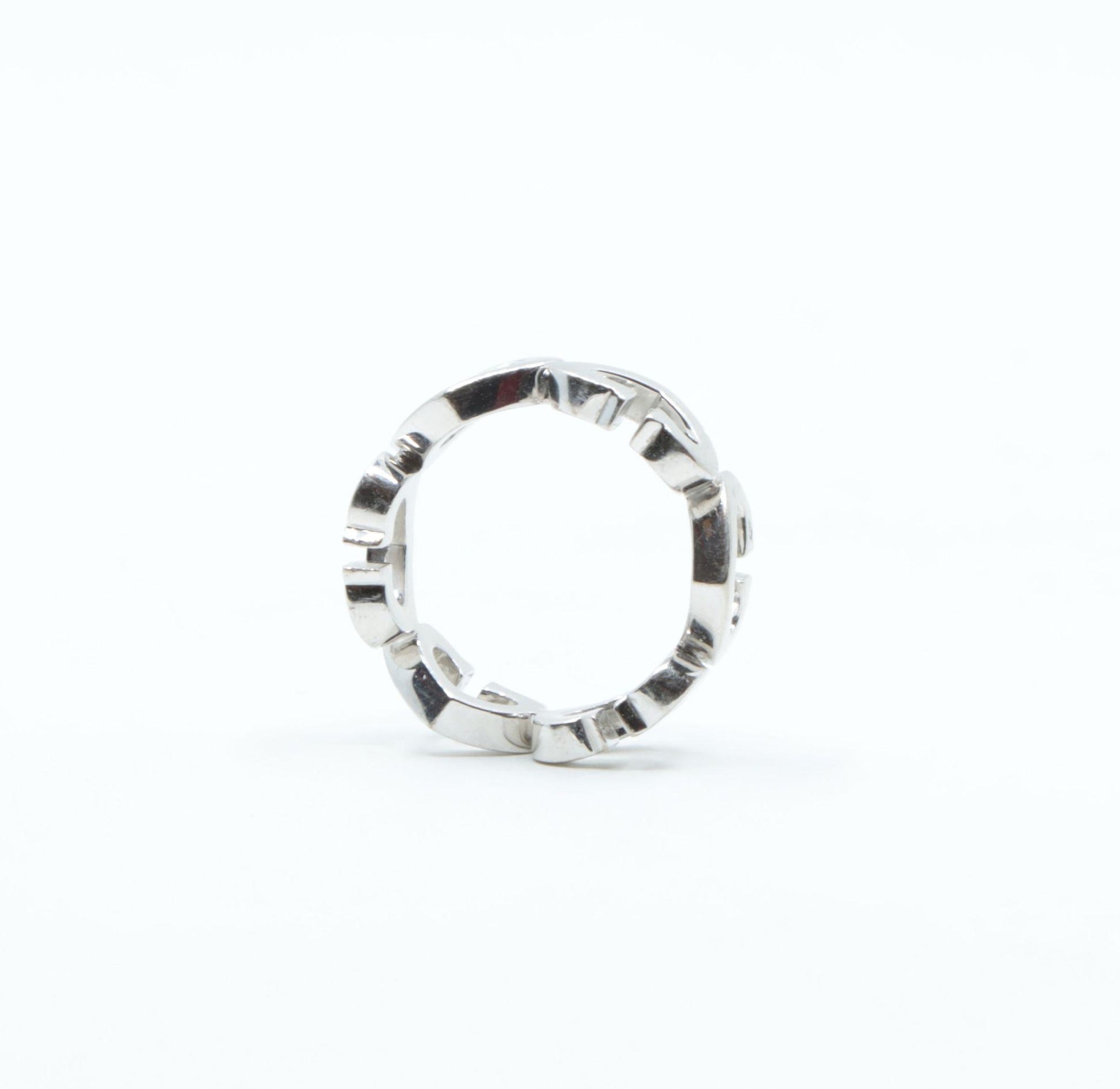 Cartier 18K White Gold Heart Diamond Band Ring