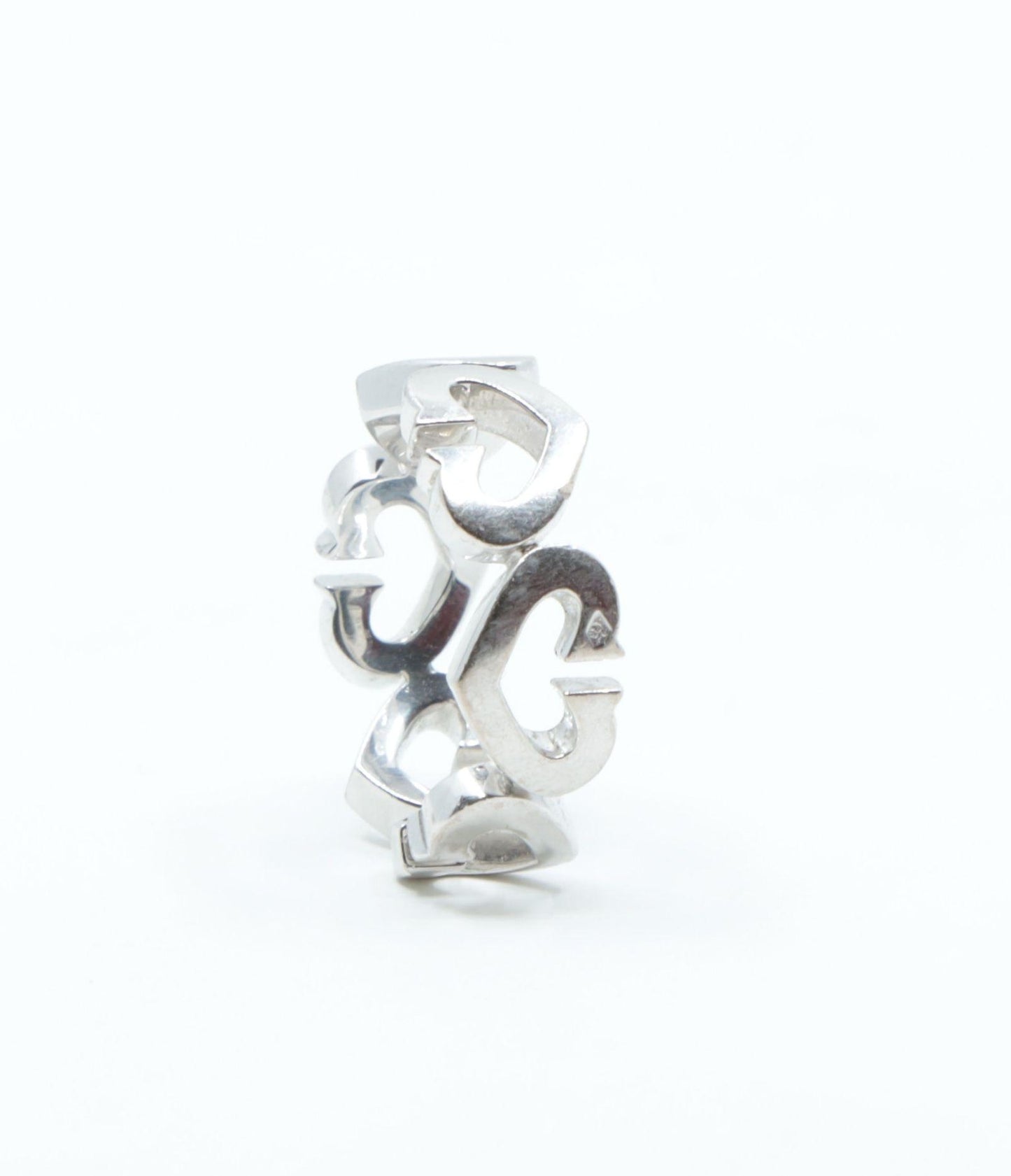 Cartier 18K White Gold Heart Diamond Band Ring