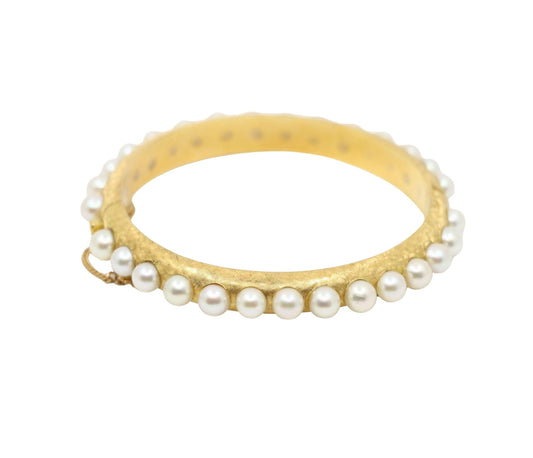 Vintage 18K Gold Pearl Bracelet