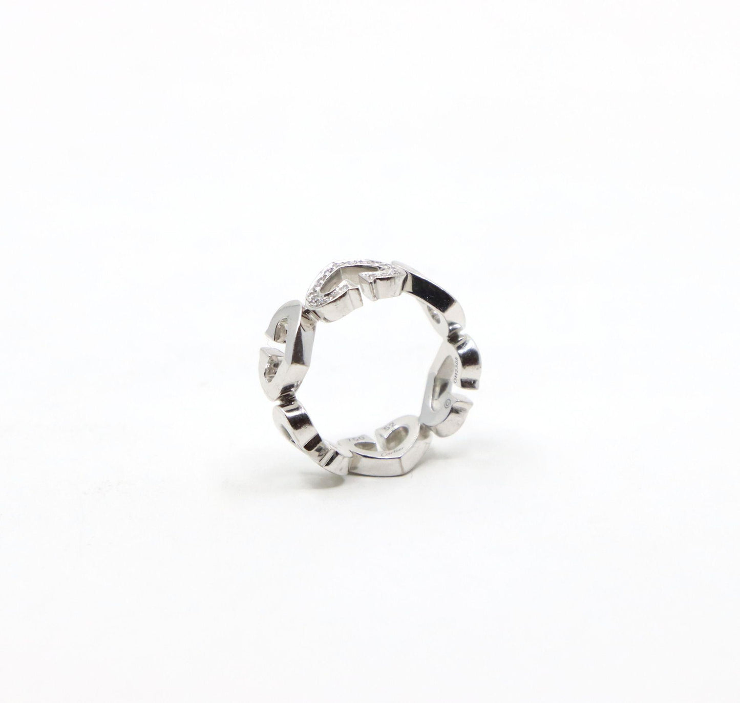 Cartier 18K White Gold Heart Diamond Band Ring
