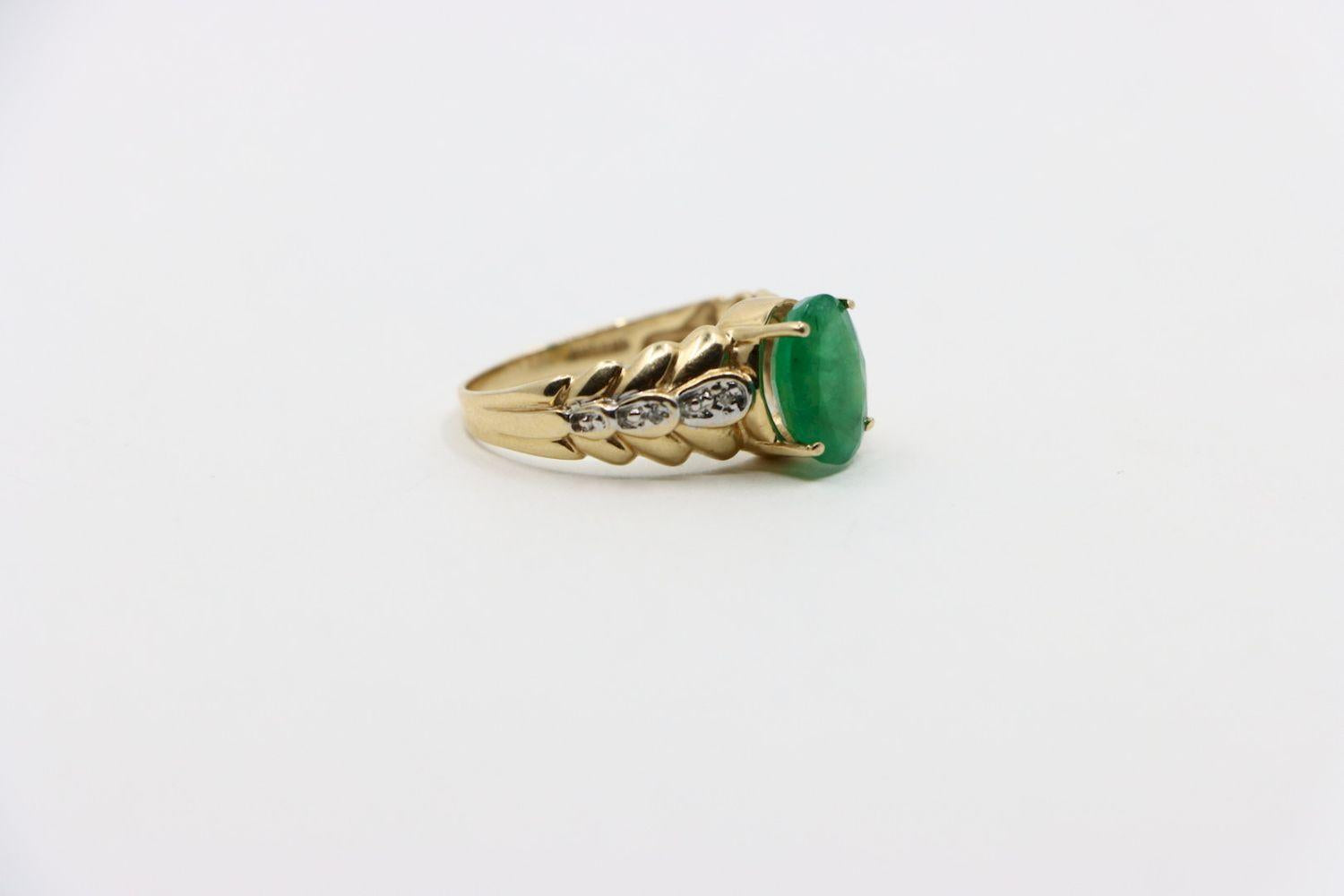 Vintage 14K Gold Emerald Ring