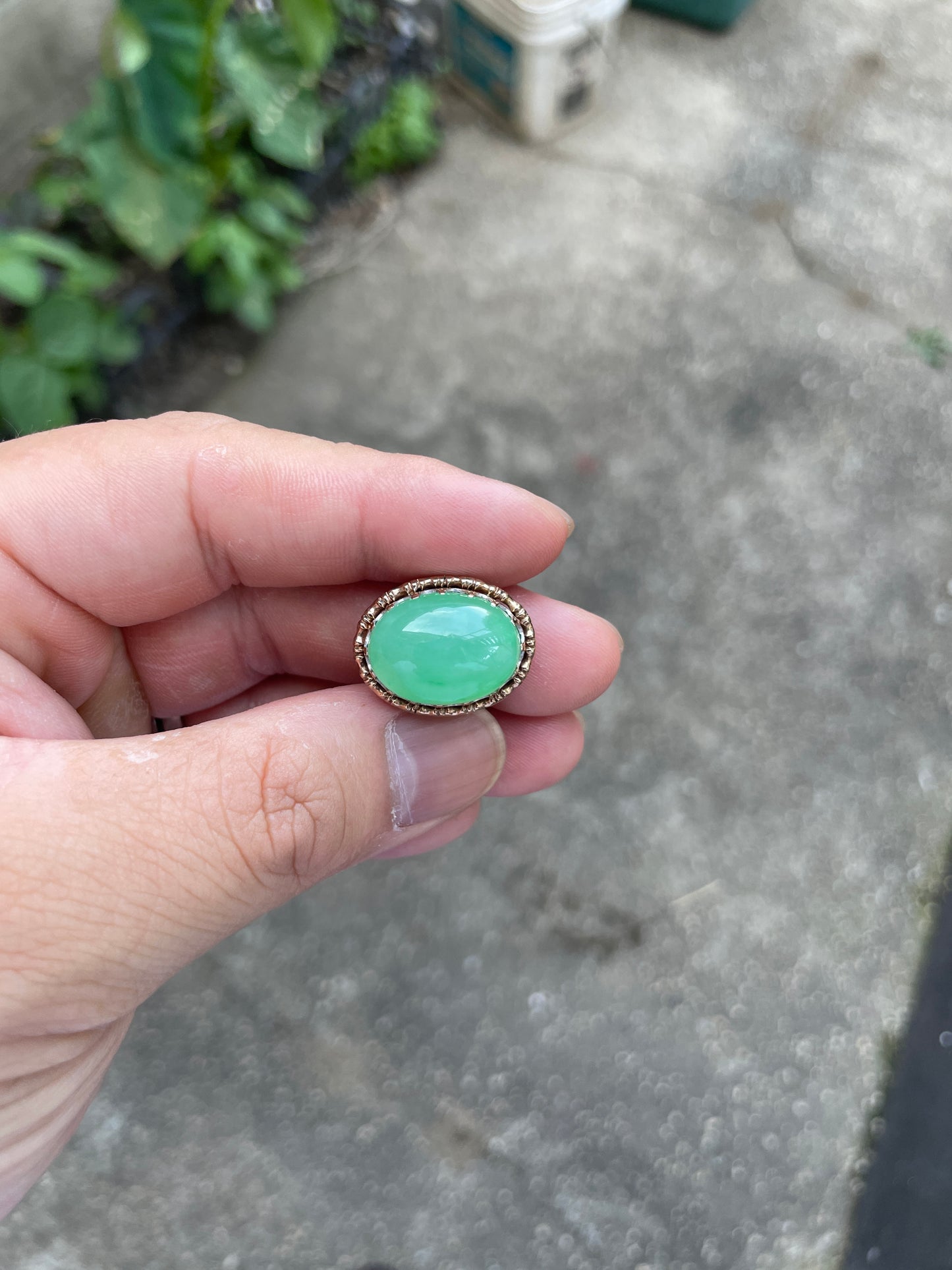 A Large GIA Certified Natural Jadeite Cabochon Ring - ON HOLD FOR CLIENT