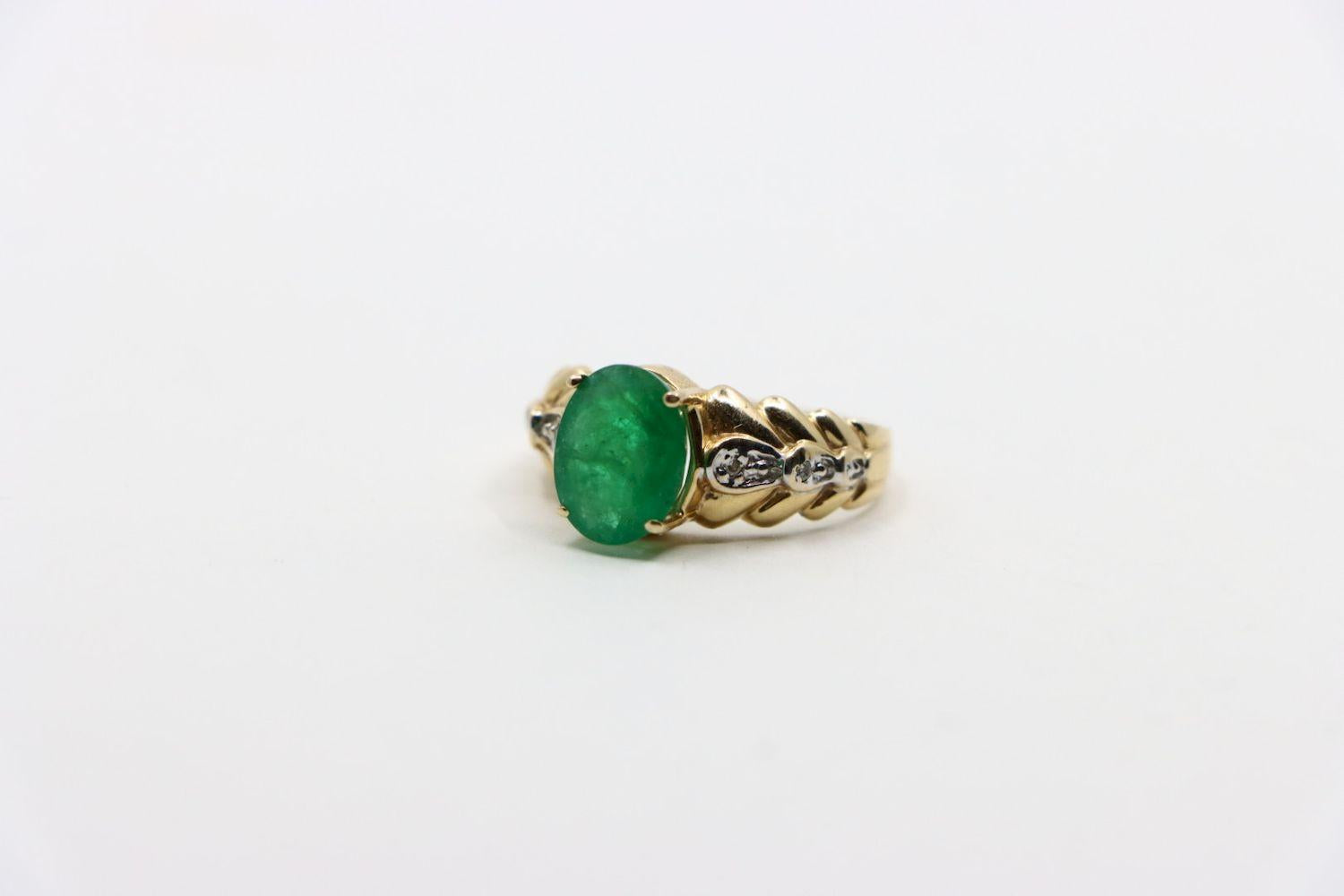 Vintage 14K Gold Emerald Ring