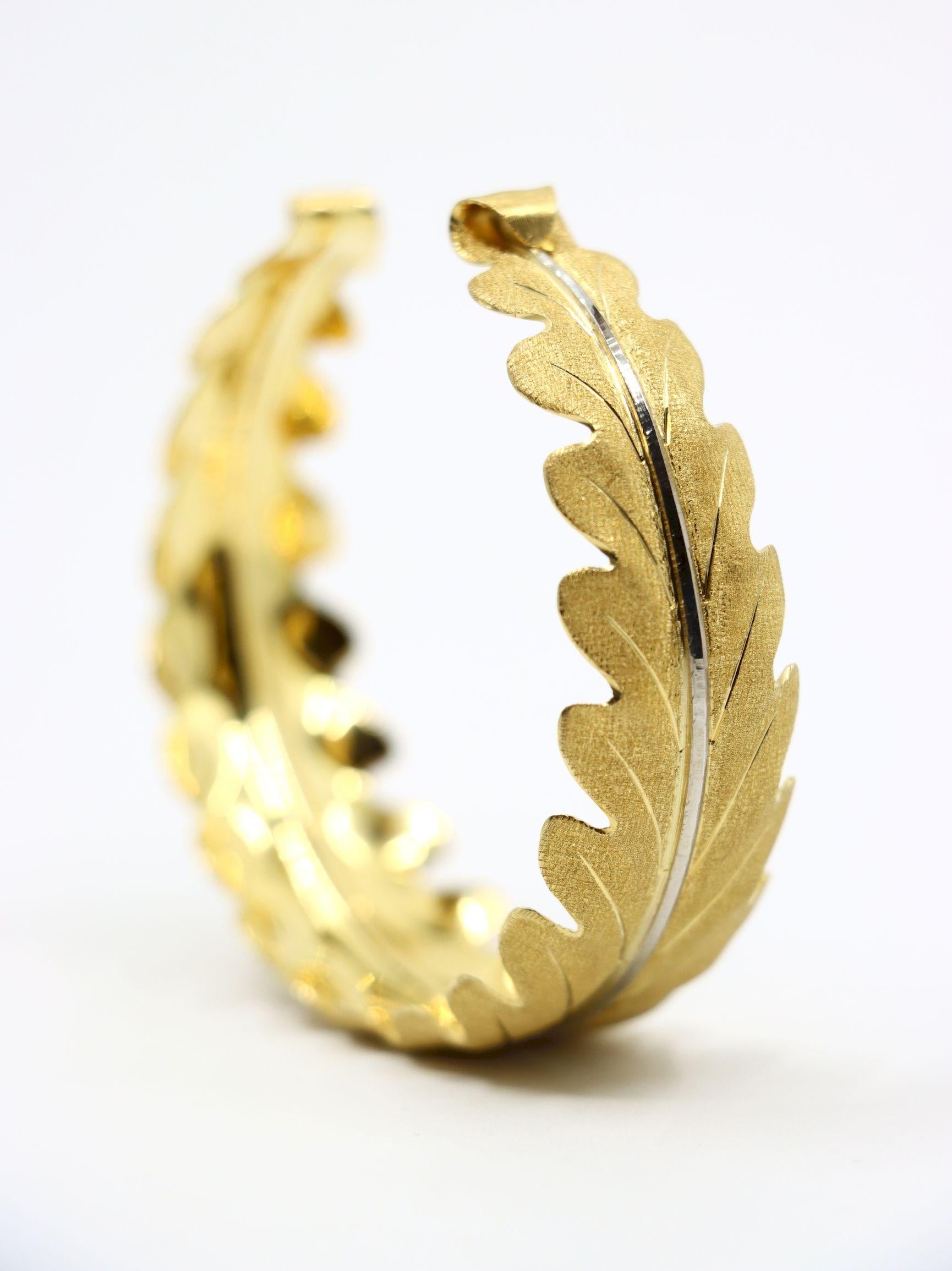 Buccellati 18K Gold Leaf Motif Cuff Bracelet