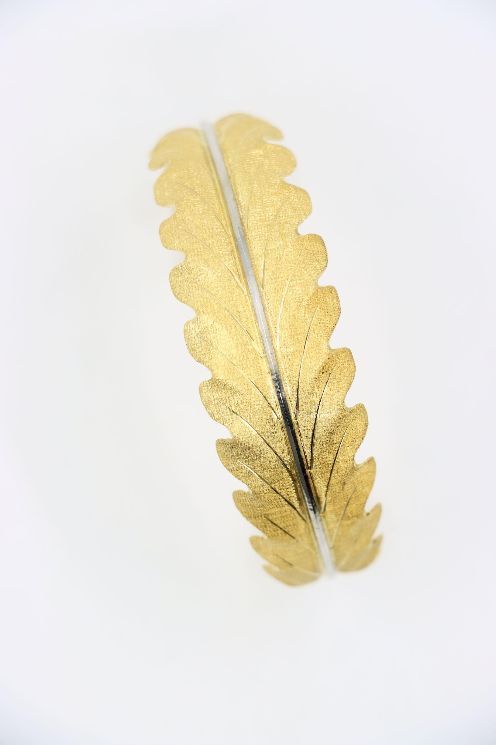 Buccellati 18K Gold Leaf Motif Cuff Bracelet