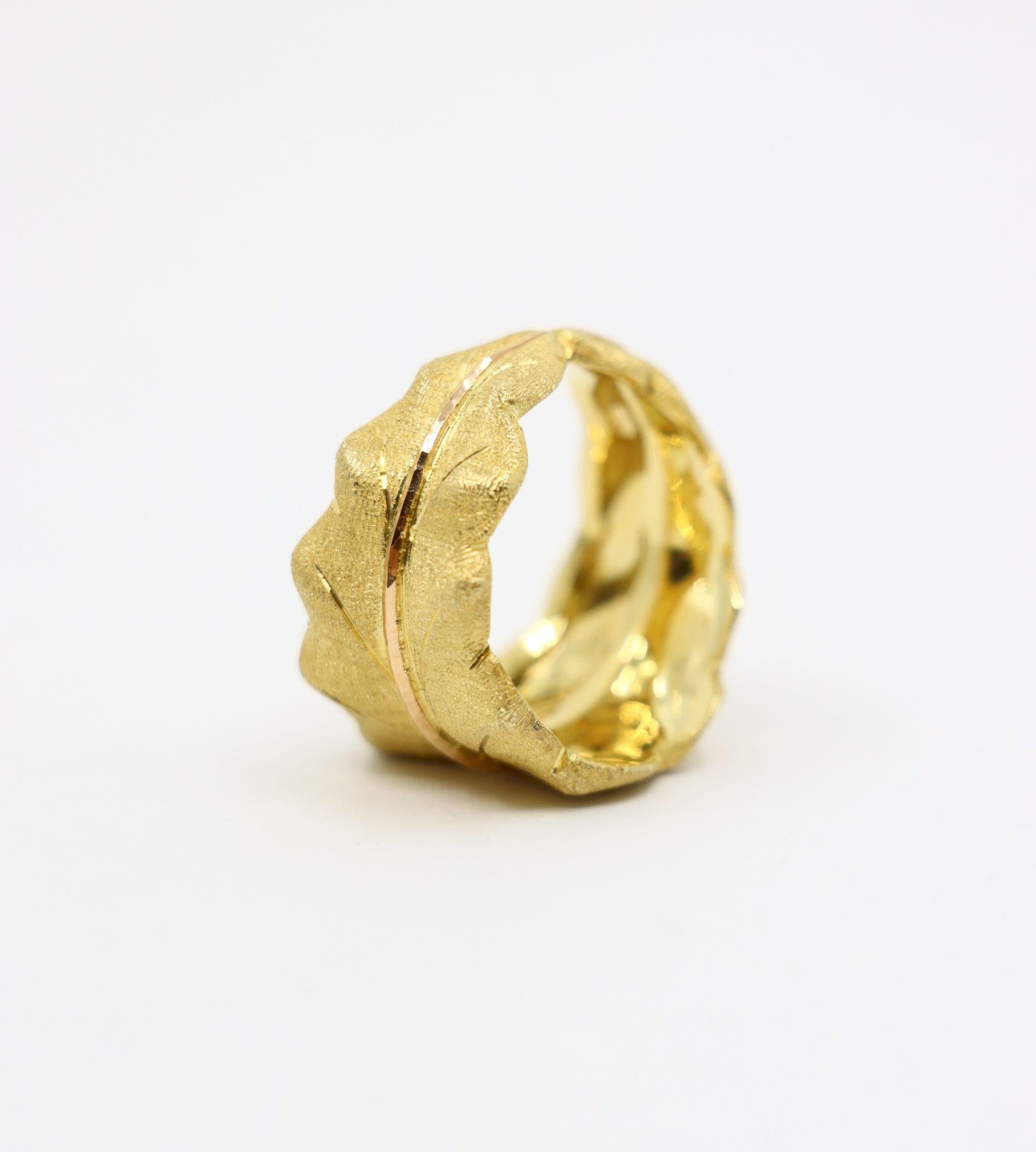 Buccellati 18K Gold Leaf Motif Ring