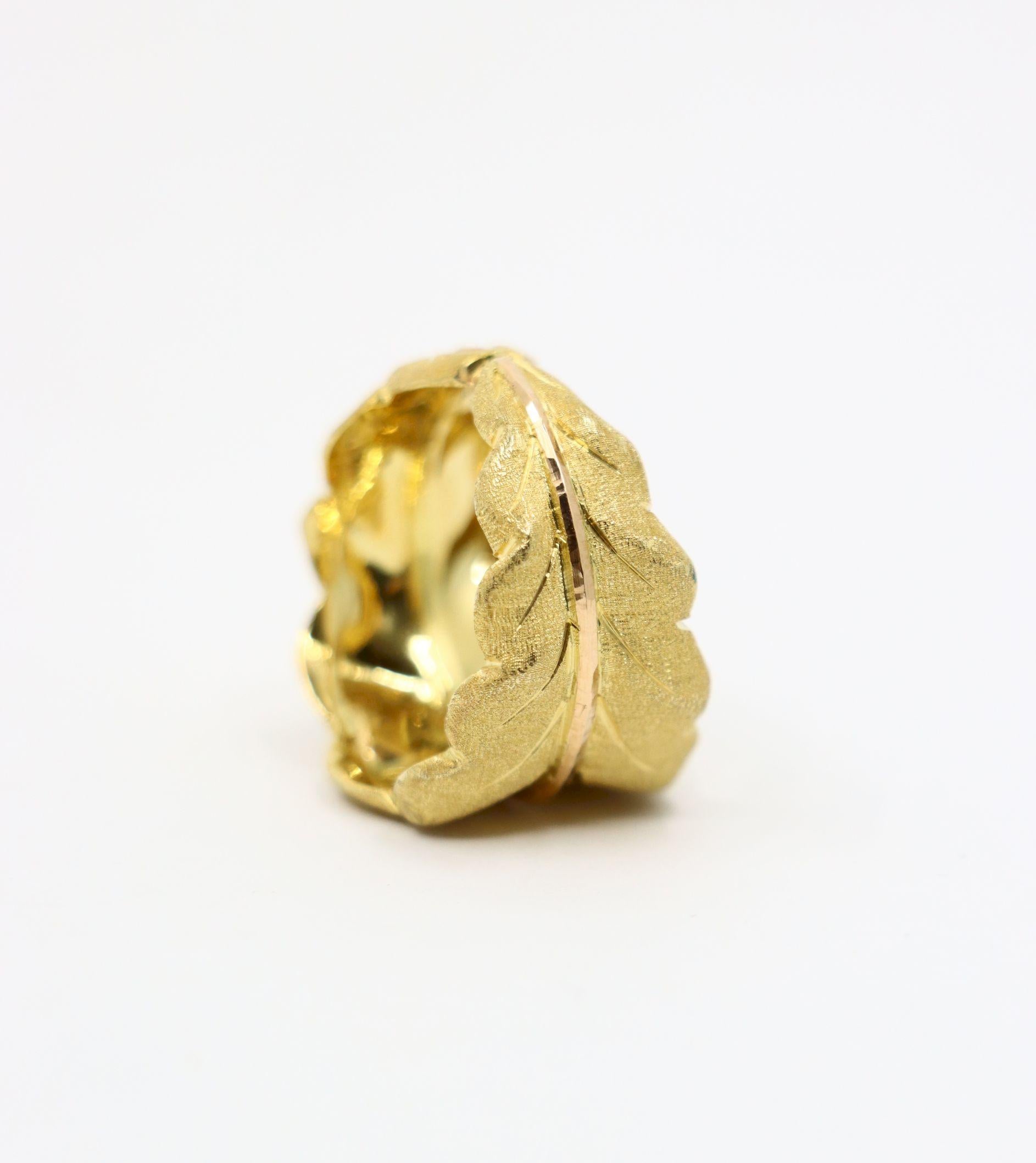 Buccellati 18K Gold Leaf Motif Ring