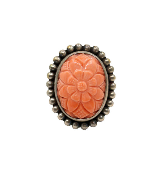 Stephen Dweck Sterling Coral Flower Ring