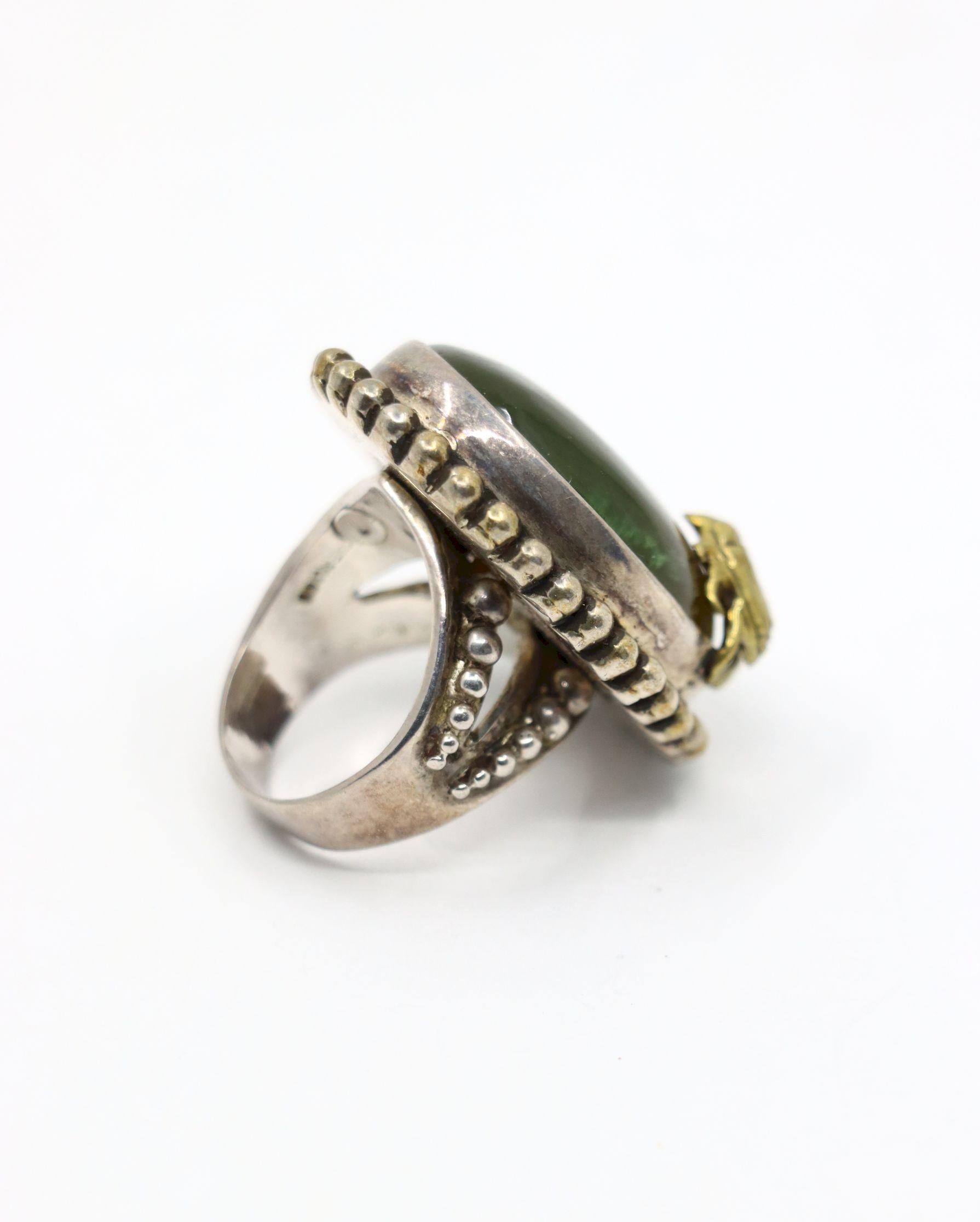 Stephen Dweck Sterling Gemstone Adam Beetle Ring