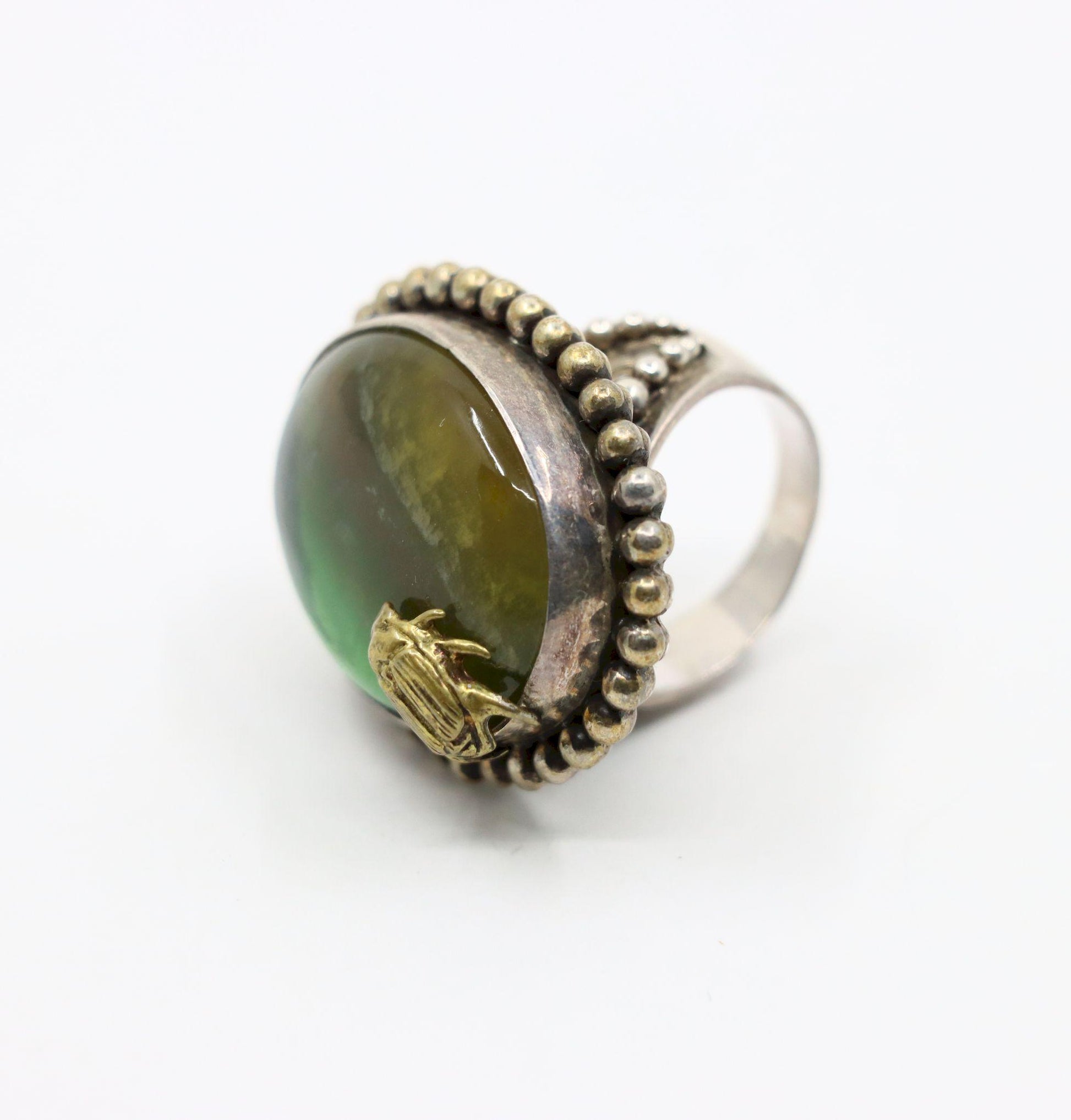 Stephen Dweck Sterling Gemstone Adam Beetle Ring