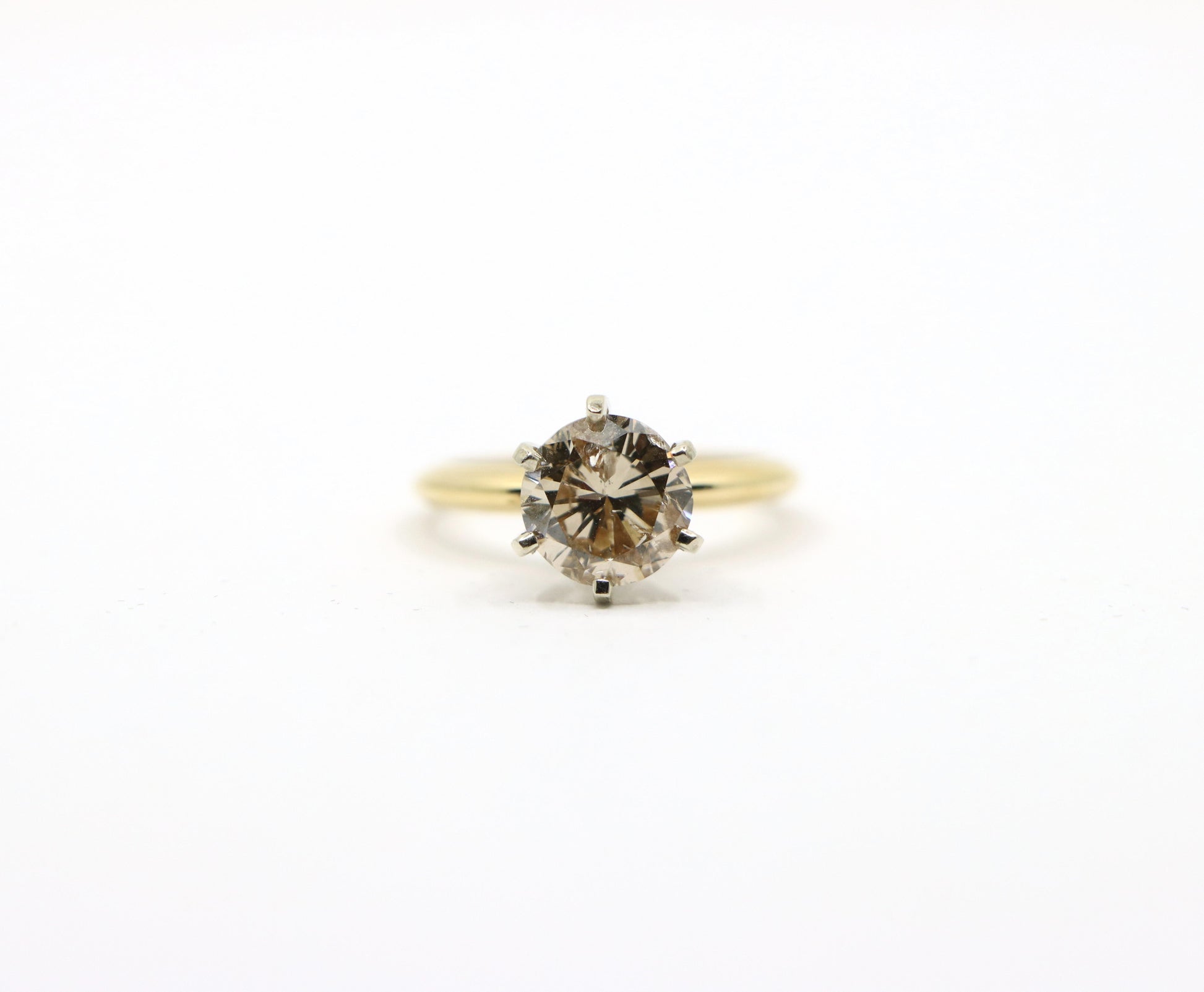 14K Gold Brown Diamond Engagement Ring