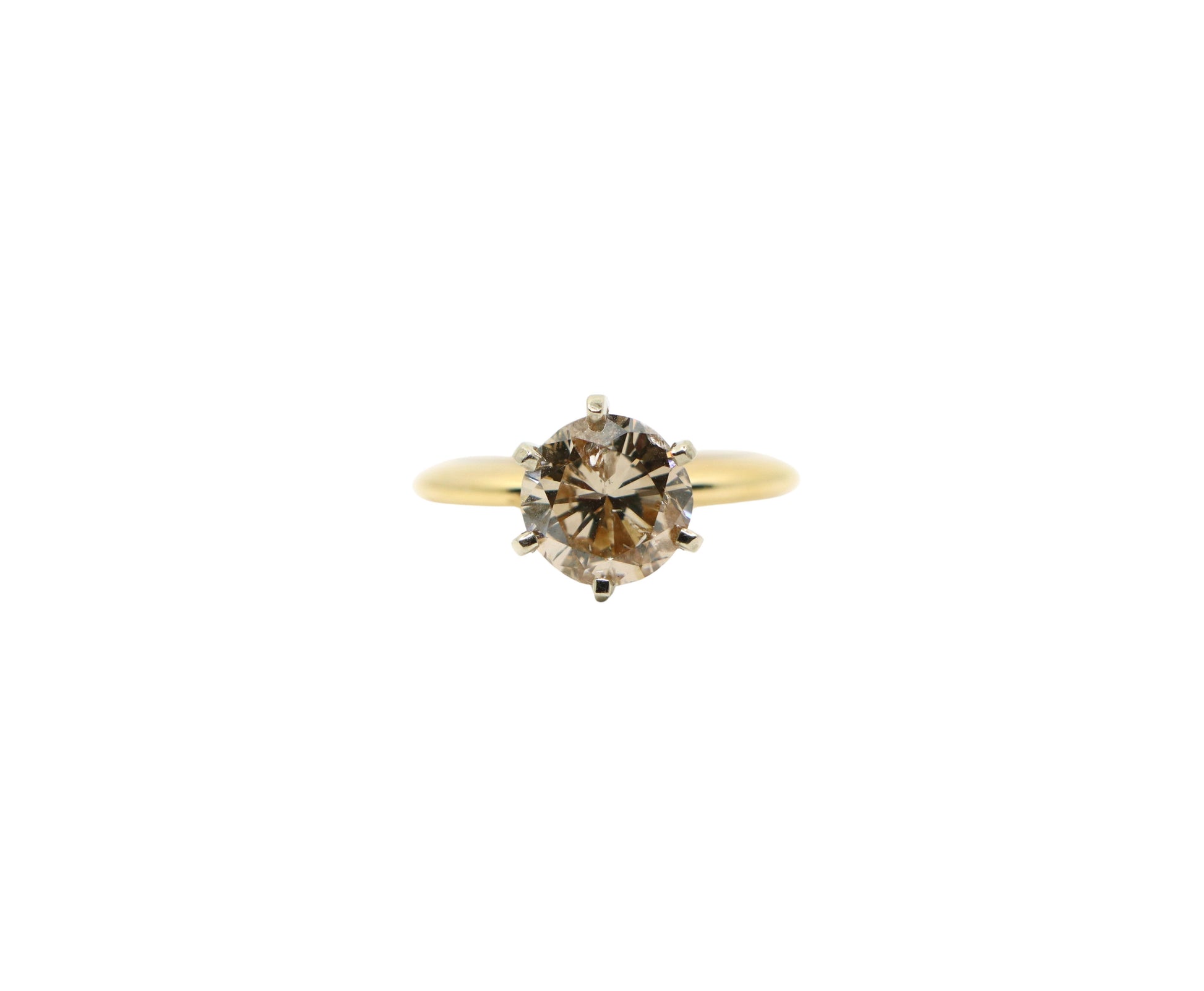 14K Gold Brown Diamond Engagement Ring