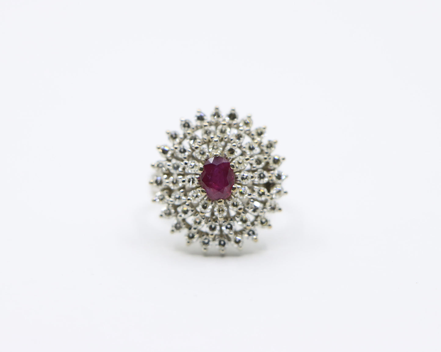 Platinum Diamonds Ruby Ring