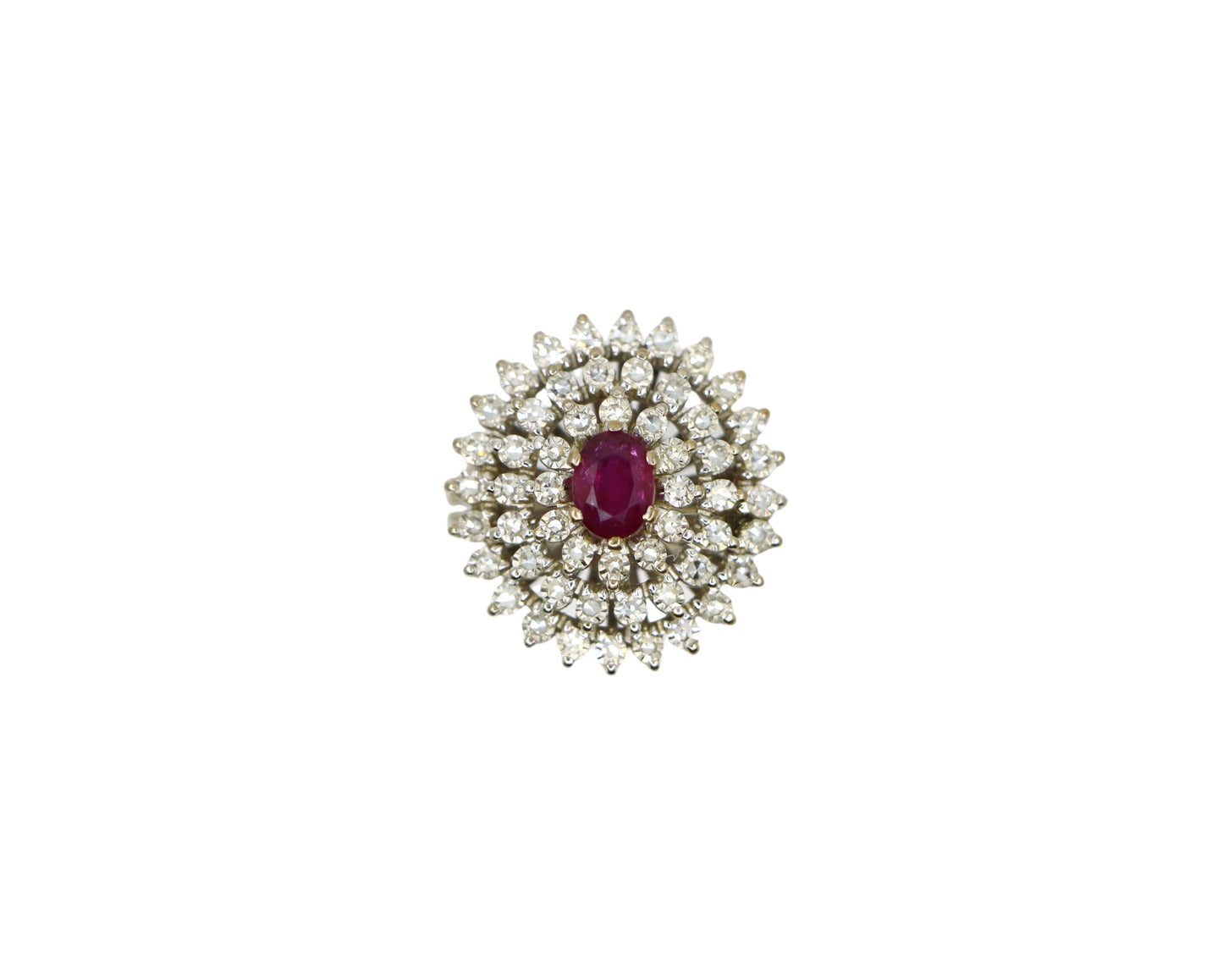 Platinum Diamonds Ruby Ring