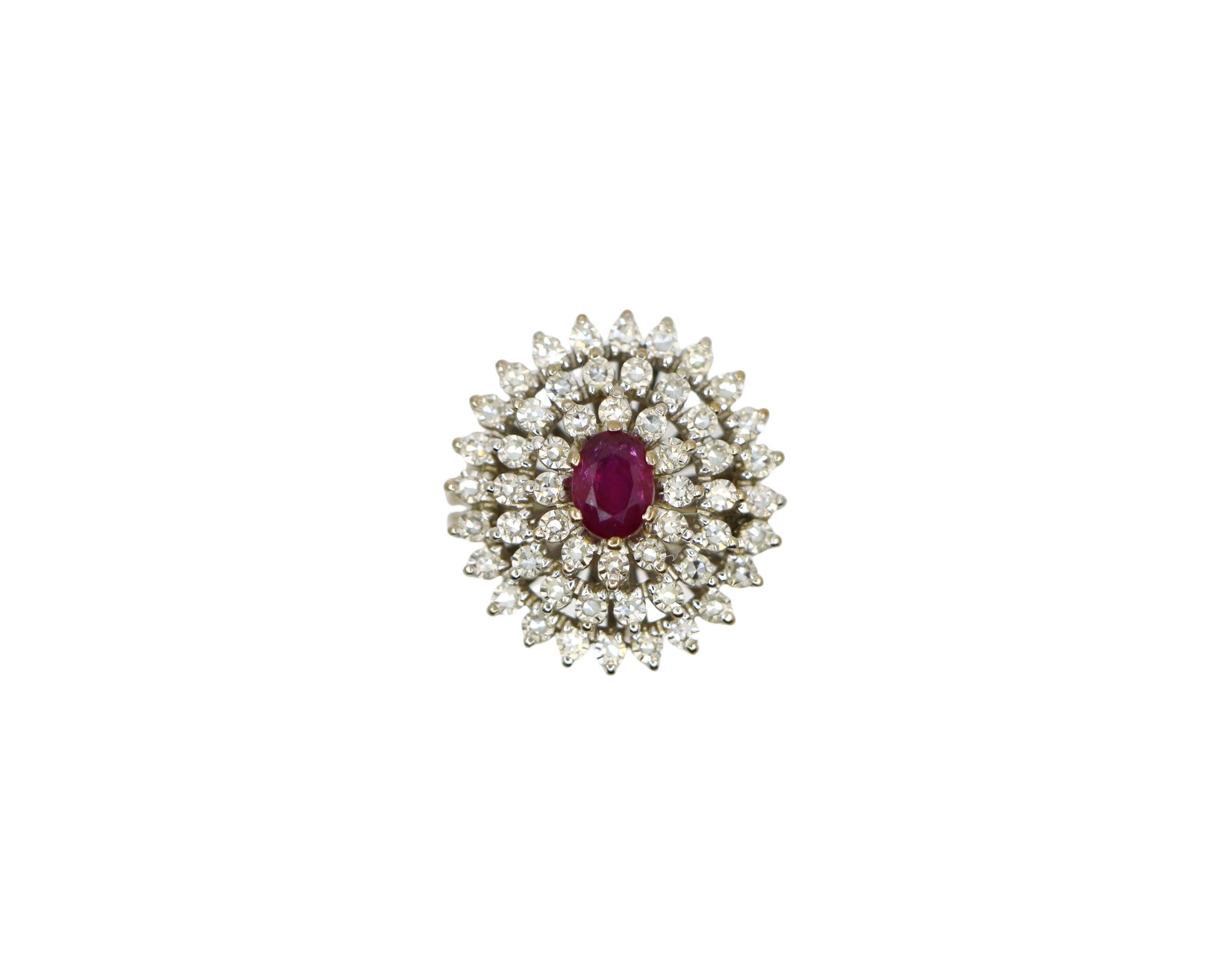 Platinum Diamonds Ruby Ring