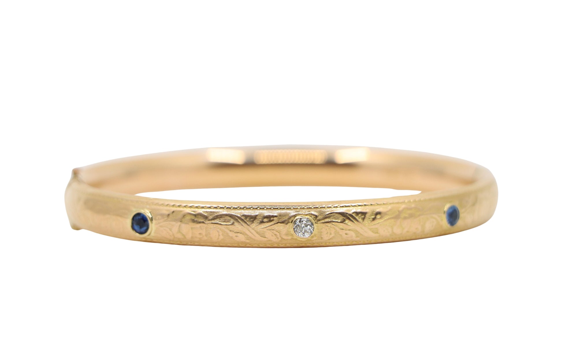 14K Gold Sapphire Diamond Bracelet