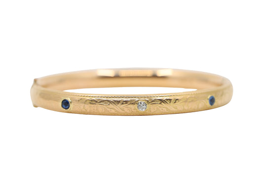 14K Gold Sapphire Diamond Bracelet