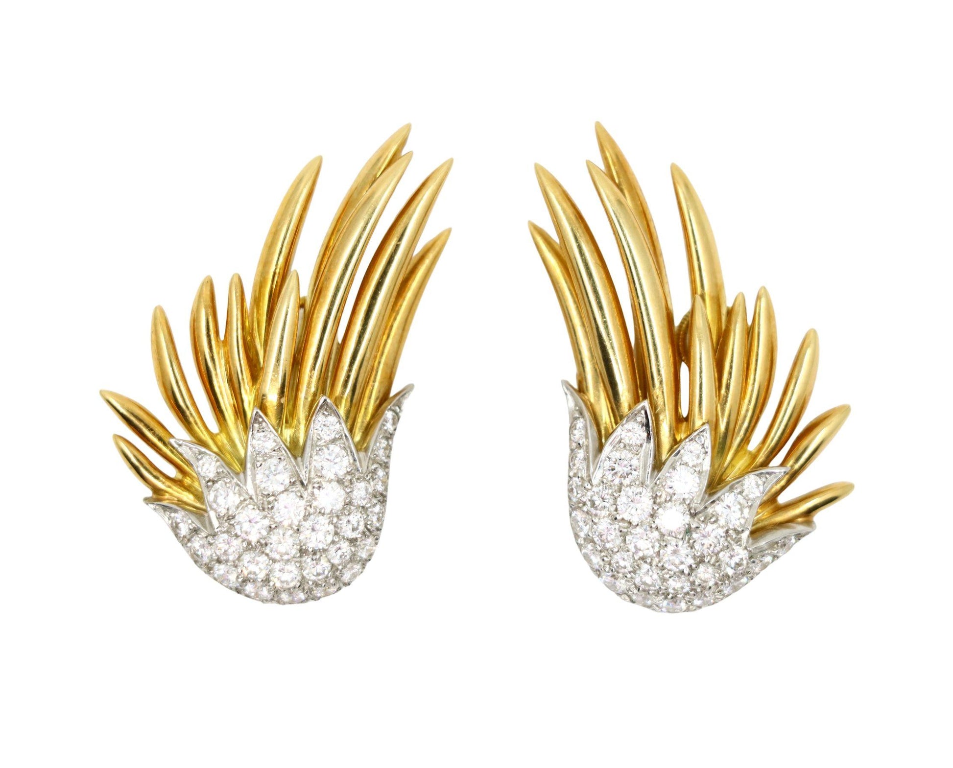 Tiffany & Co. 18K Gold Jean Schlumberger Flame Earrings