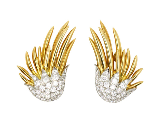 Tiffany & Co. 18K Gold Jean Schlumberger Flame Earrings