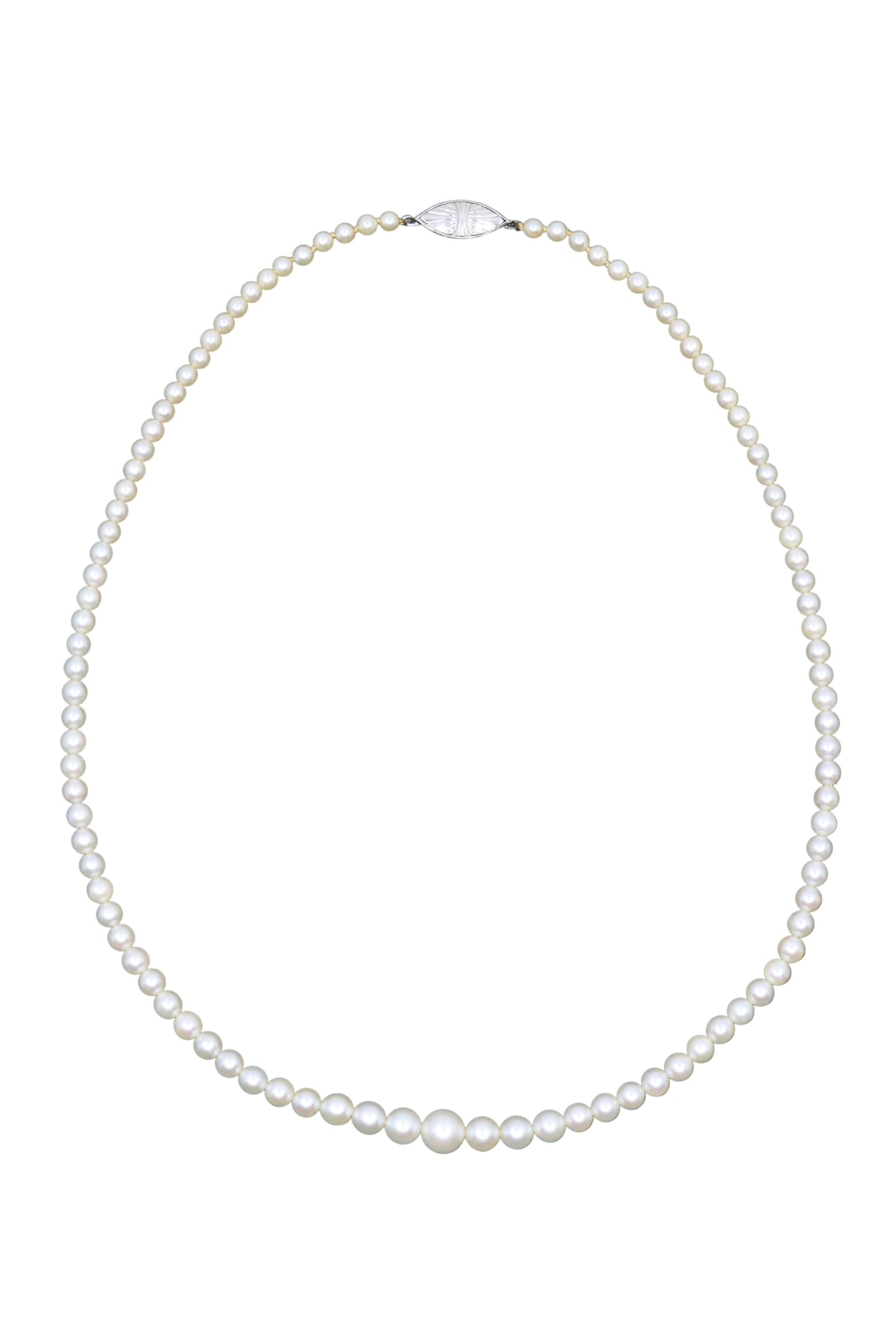 14K White Gold Natural Pearl Necklace