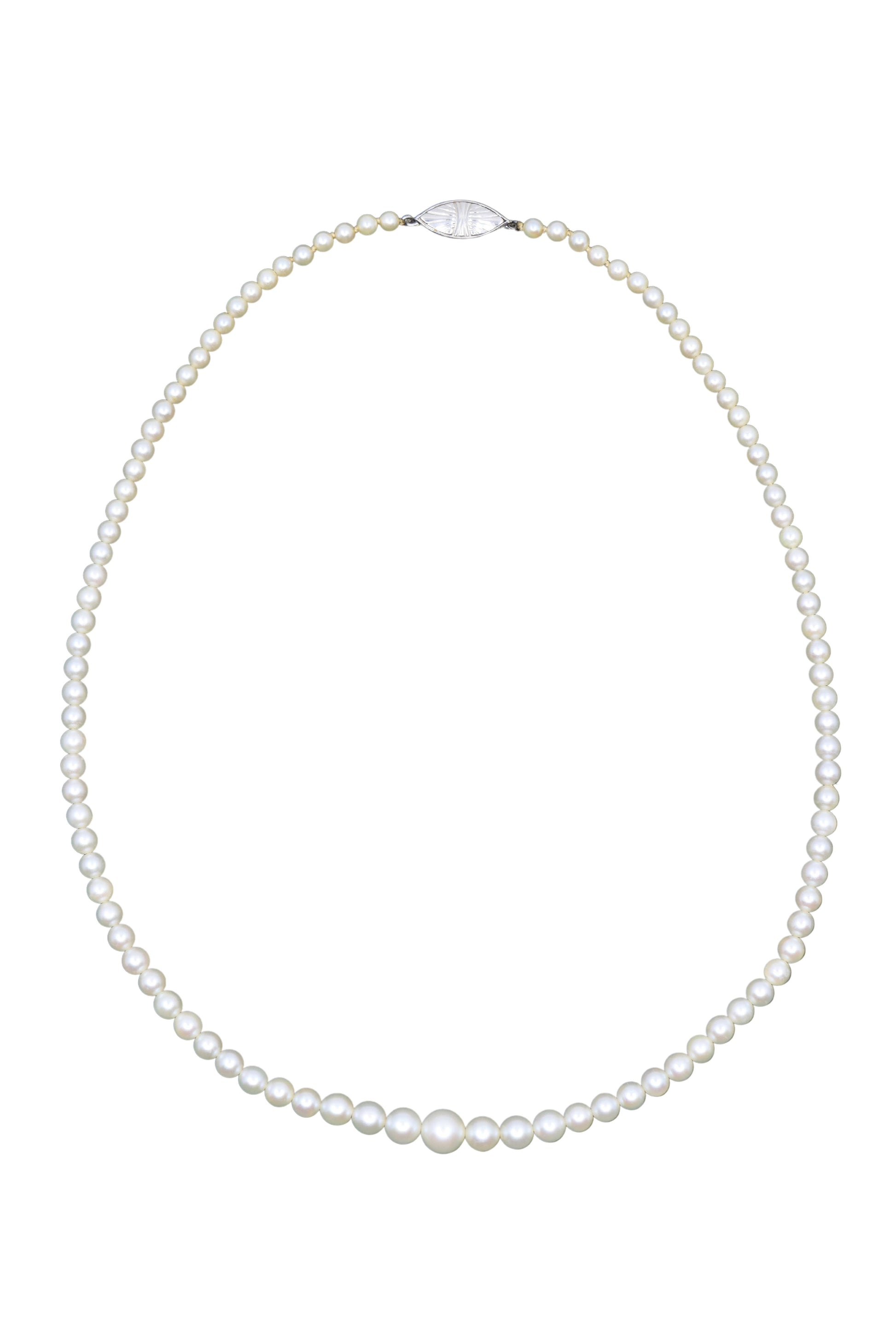 14K White Gold Natural Pearl Necklace