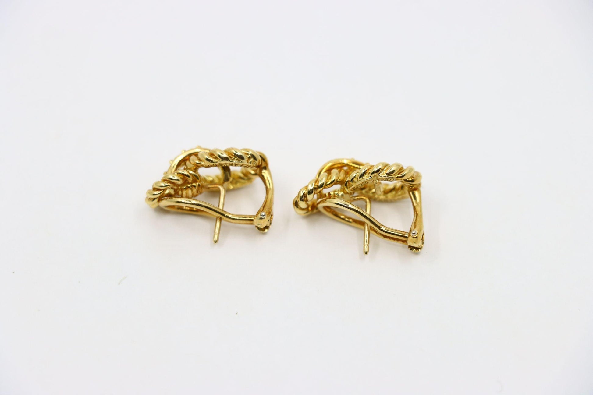 Tiffany & Co. 18K Gold Diamond Twist Earrings
