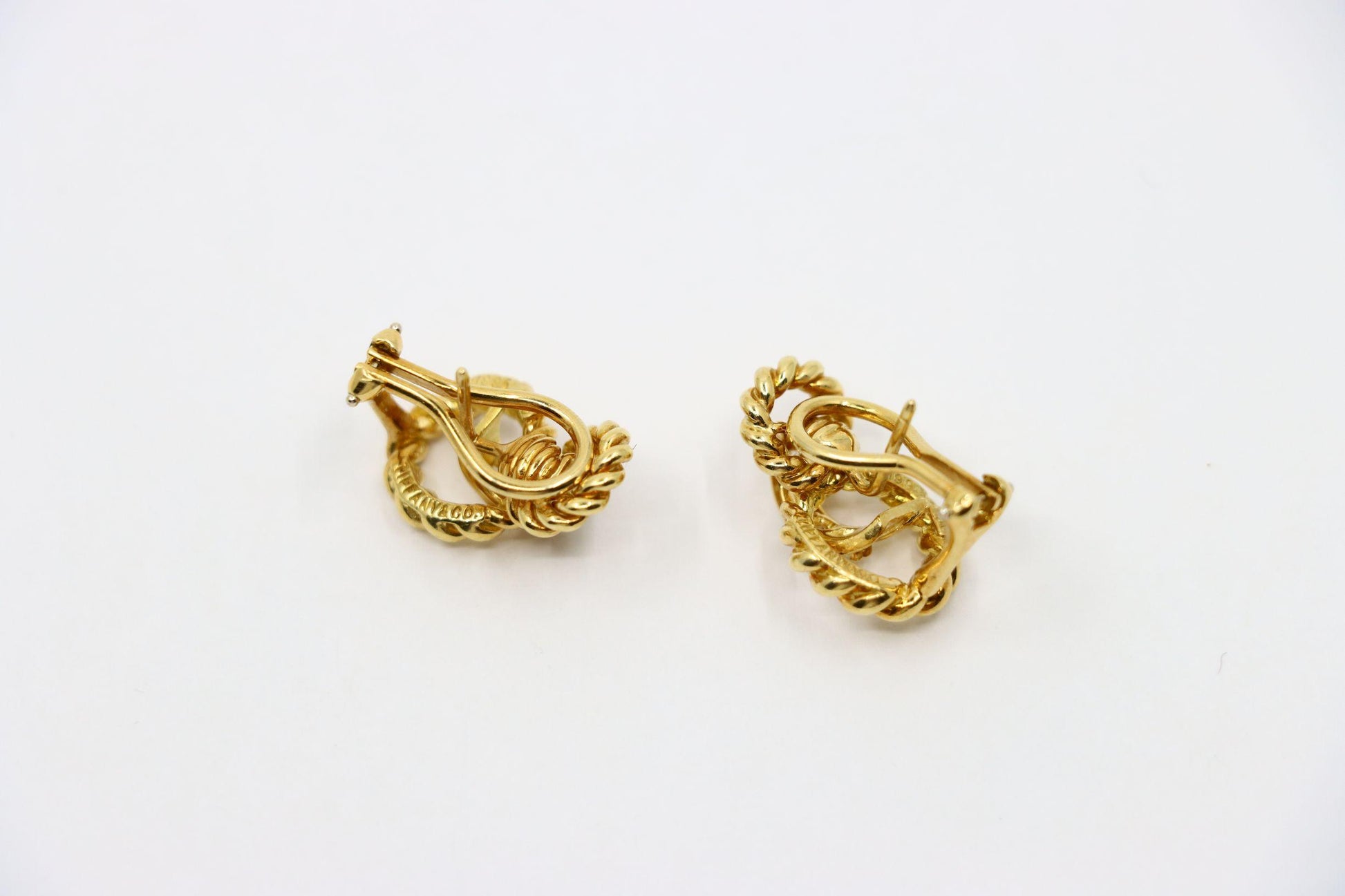 Tiffany & Co. 18K Gold Diamond Twist Earrings
