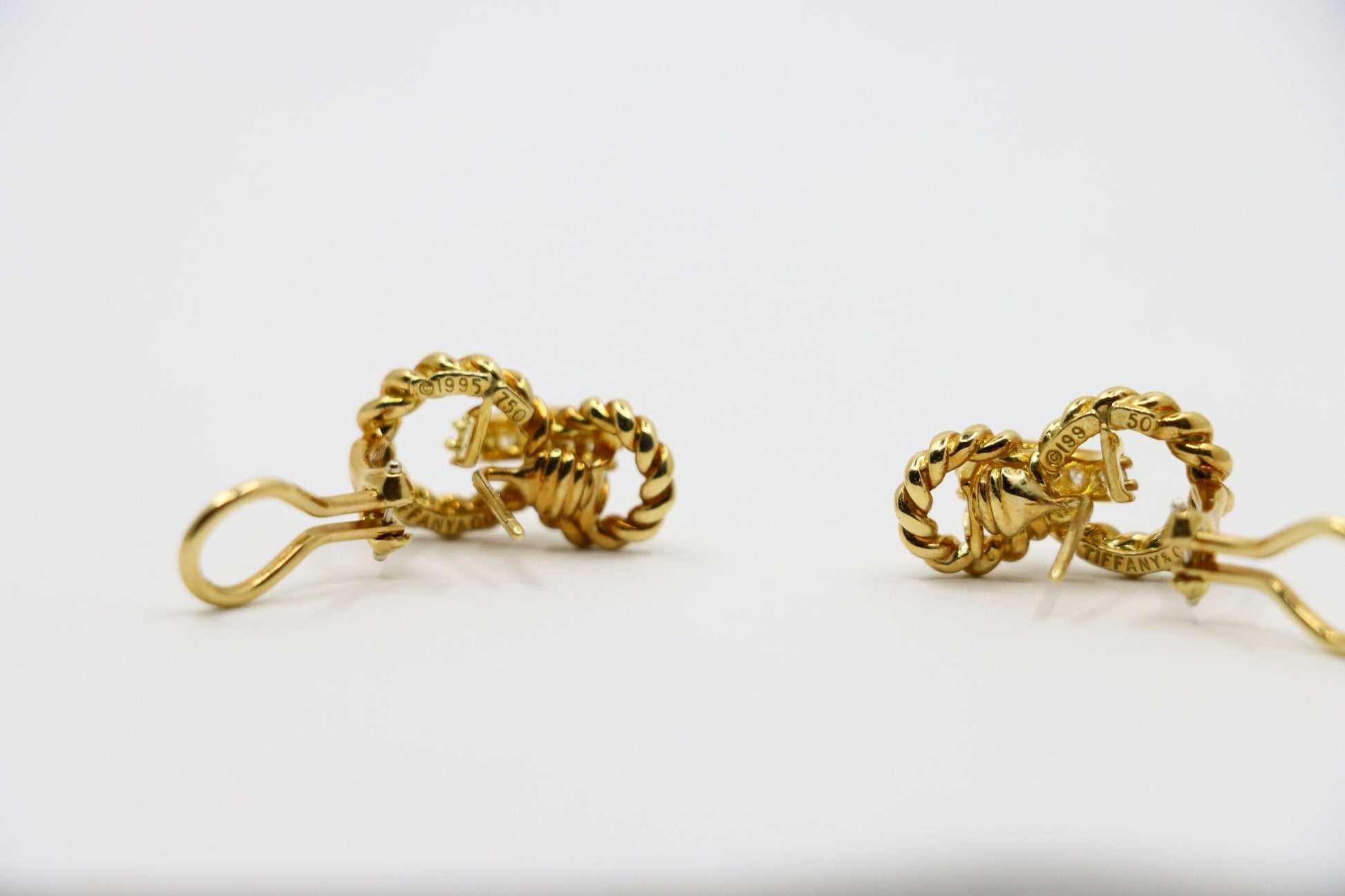 Tiffany & Co. 18K Gold Diamond Twist Earrings