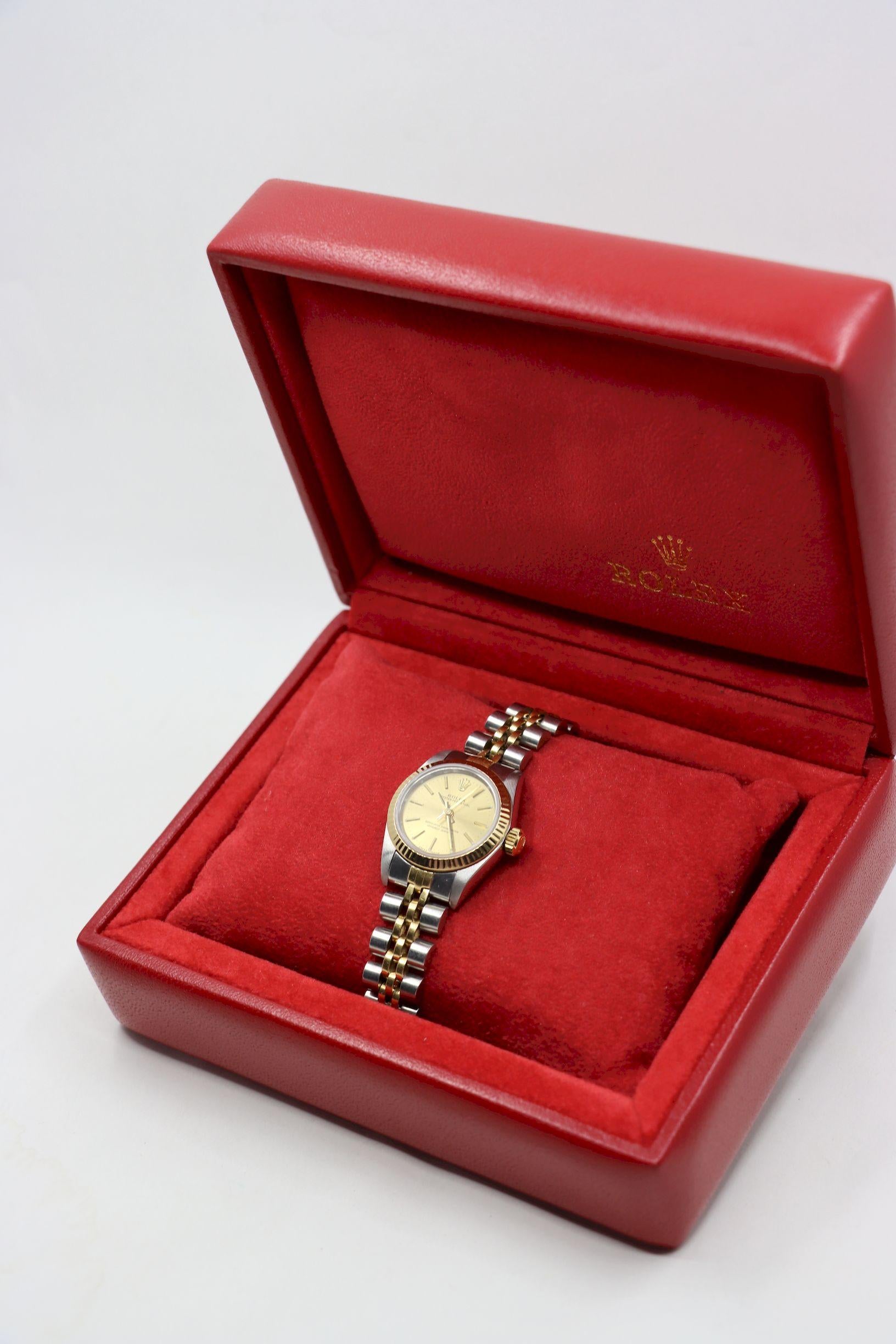 Rolex 18K Gold Oyster Perpetual Ladies Watch