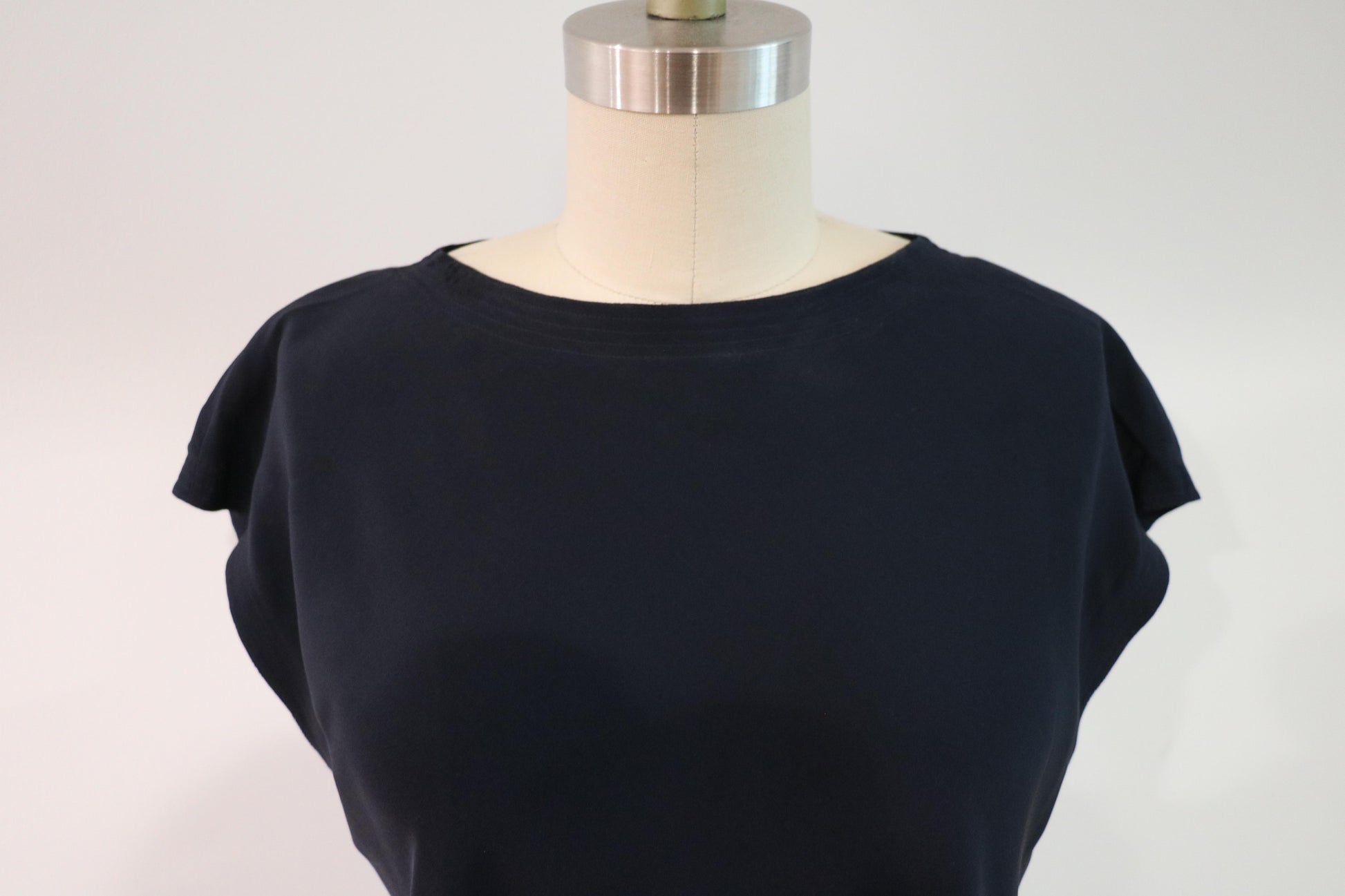 Chanel Boutique Navy Sleeveless Silk Top