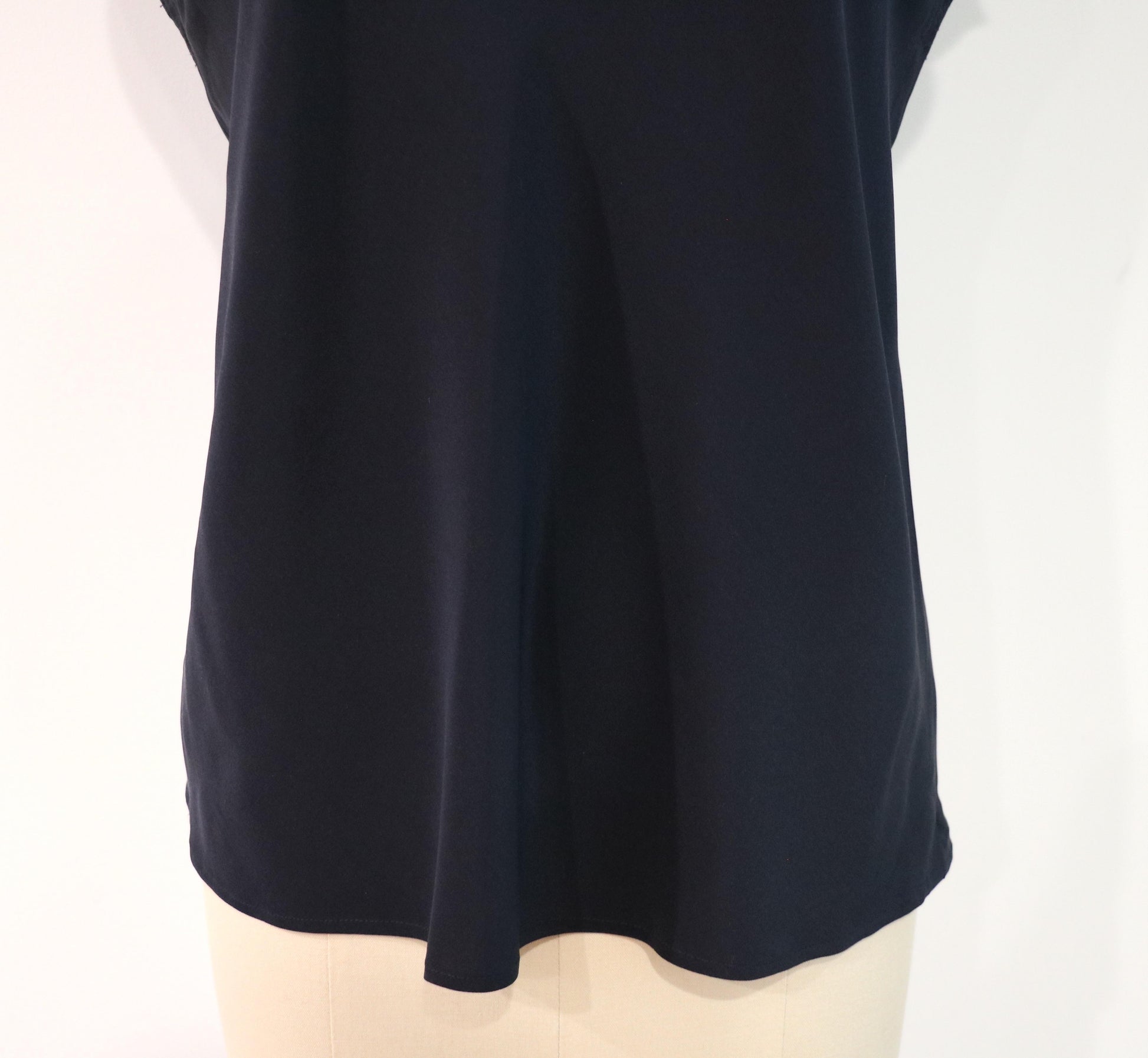 Chanel Boutique Navy Sleeveless Silk Top