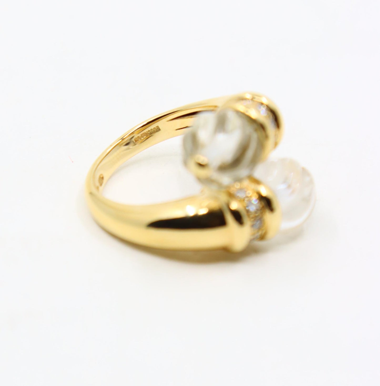 Boucheron Carved Rock Crystal and Diamond Toi et Moi Ring