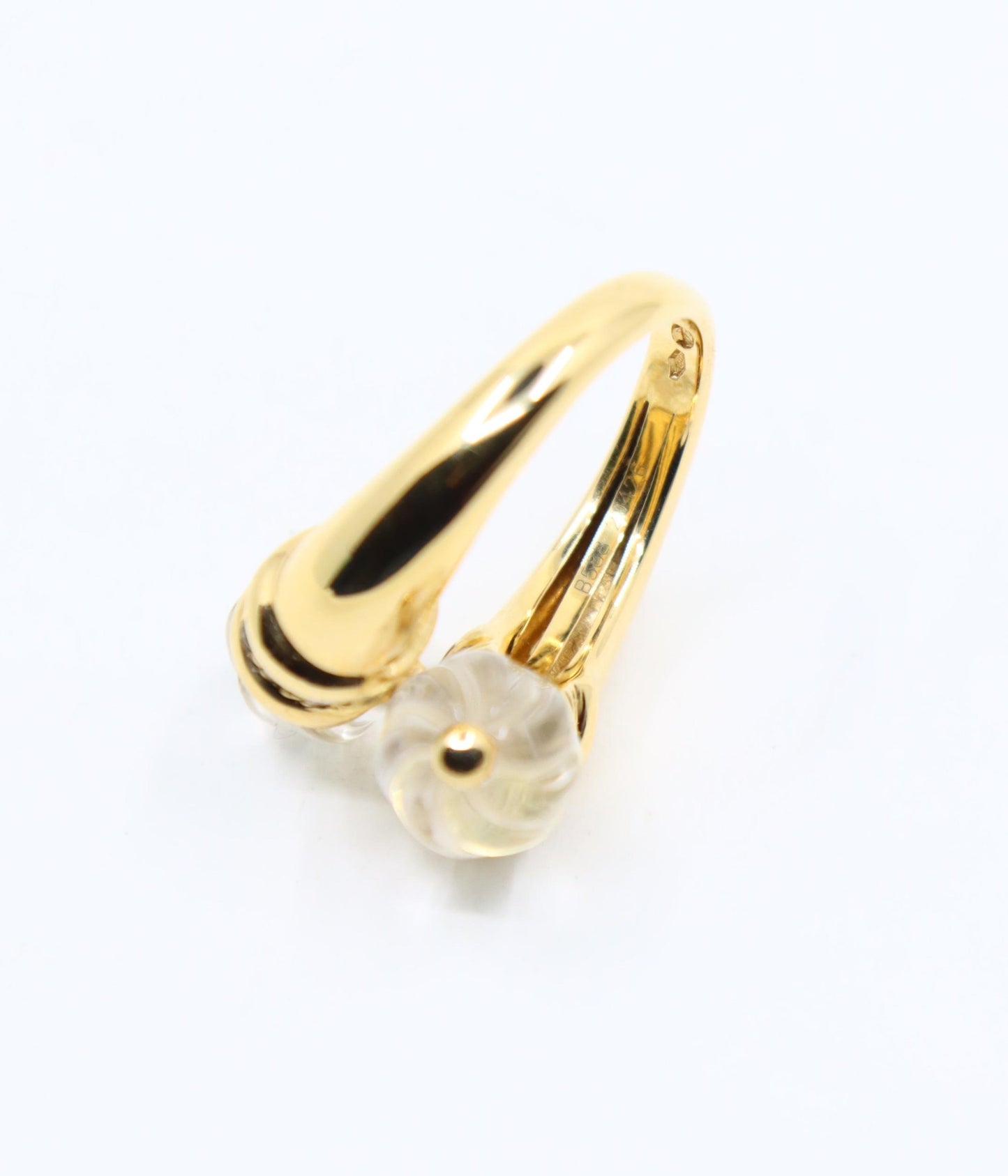 Boucheron Carved Rock Crystal and Diamond Toi et Moi Ring