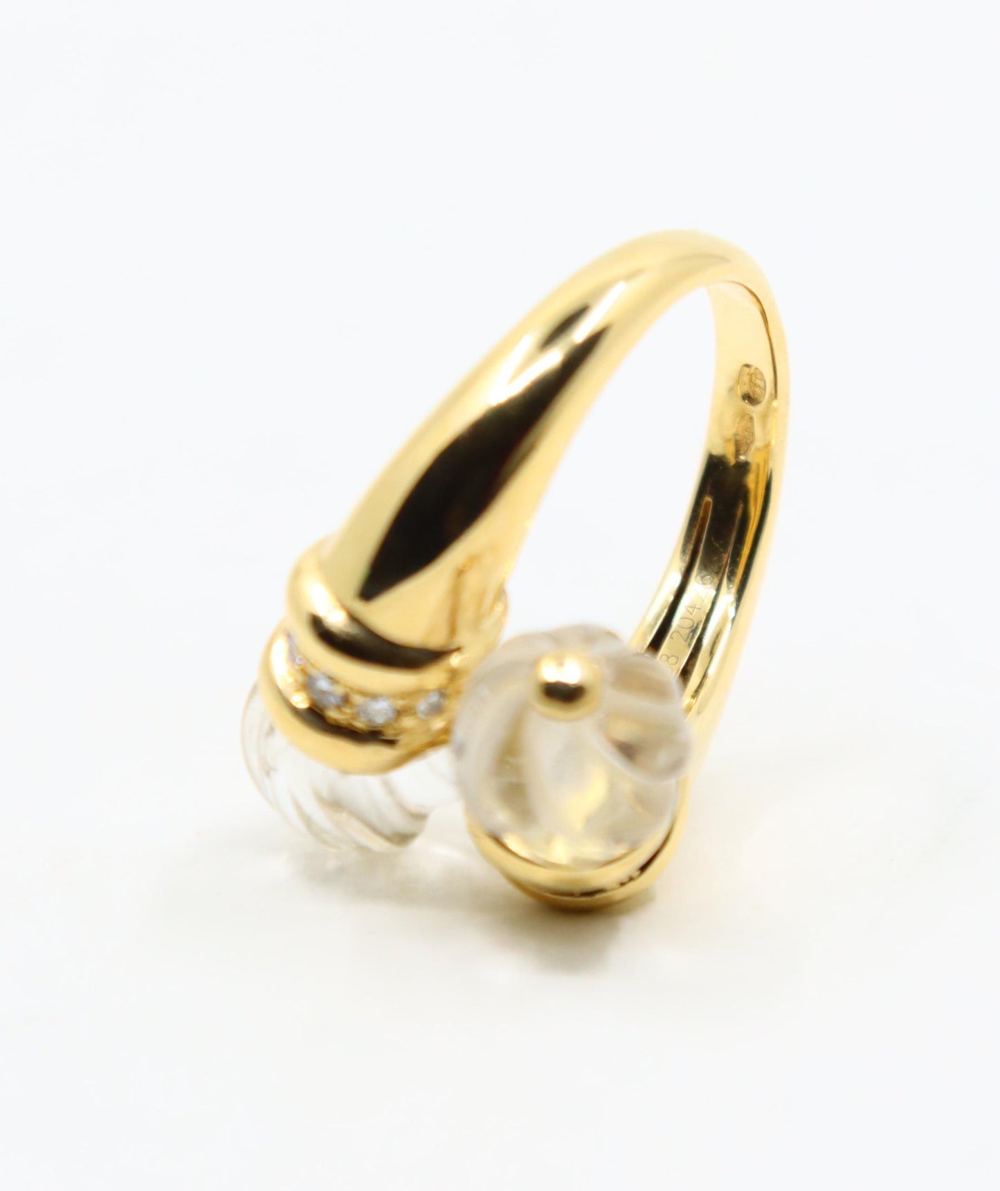 Boucheron Carved Rock Crystal and Diamond Toi et Moi Ring