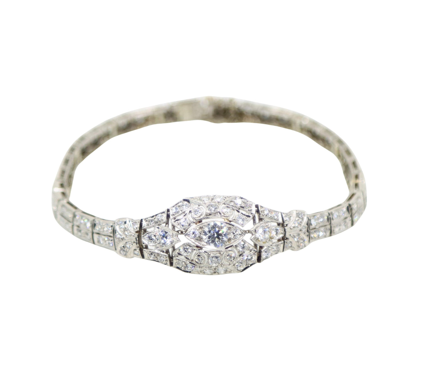 Art Deco Platinum Diamonds Bracelet