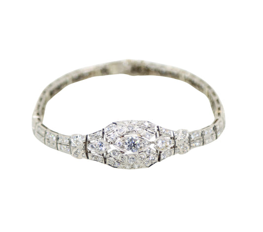 Art Deco Platinum Diamonds Bracelet