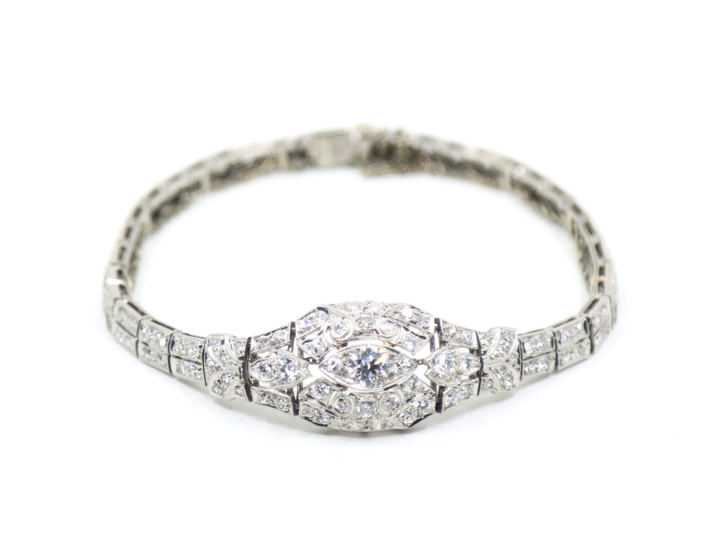Art Deco Platinum Diamonds Bracelet