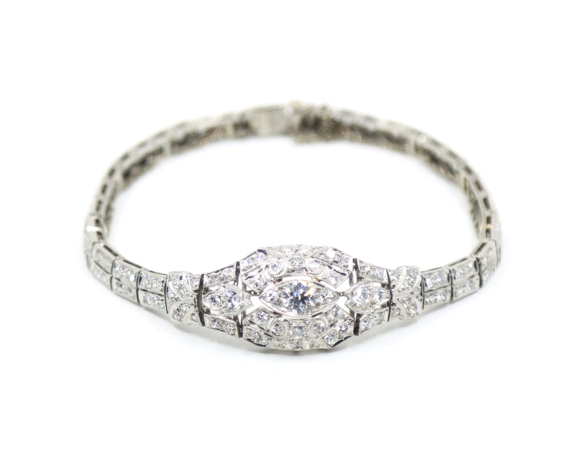 Art Deco Platinum Diamonds Bracelet