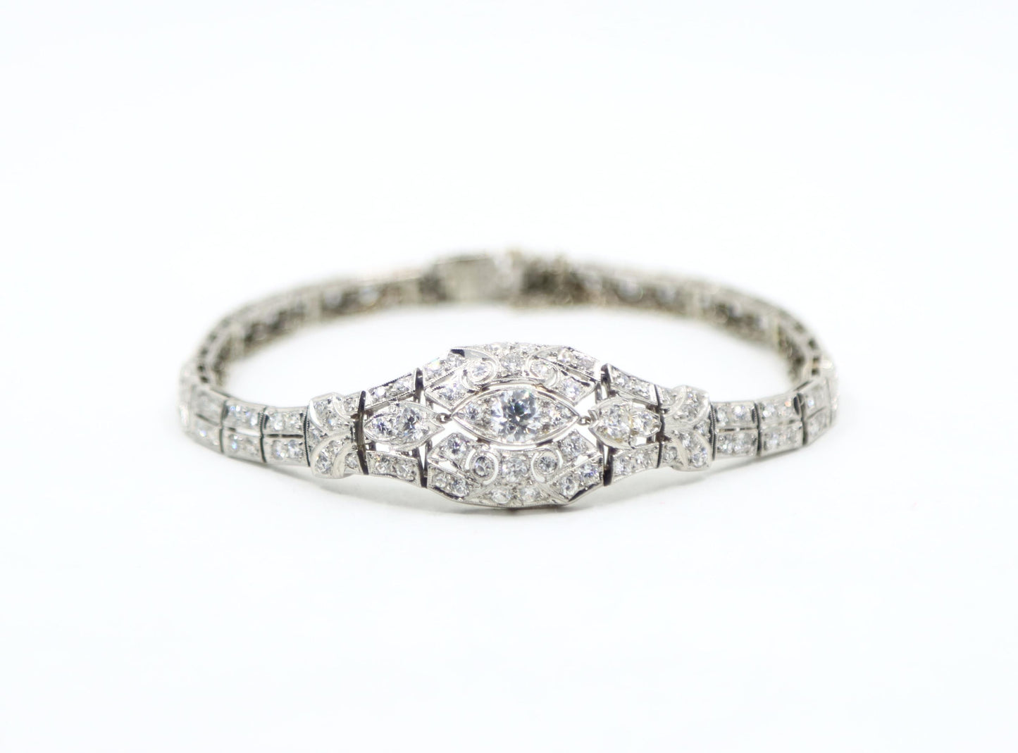 Art Deco Platinum Diamonds Bracelet