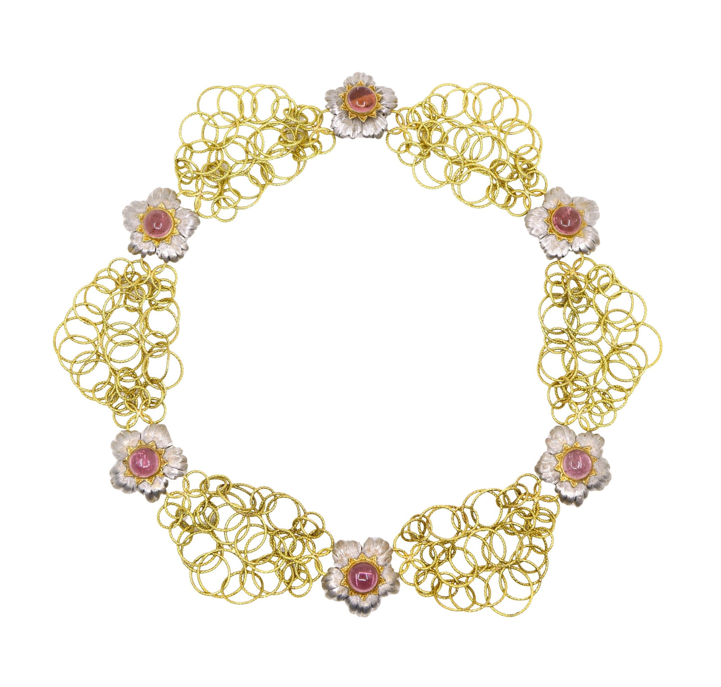 Buccellati 18K Yellow & White Gold Olympia Pink Tourmaline Necklace