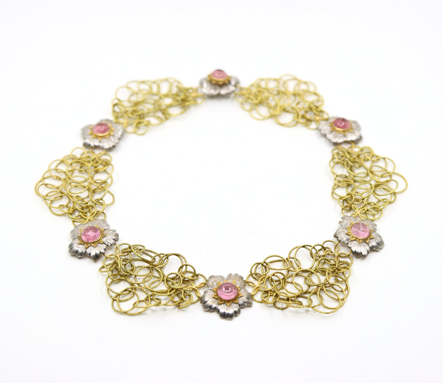 Buccellati 18K Yellow & White Gold Olympia Pink Tourmaline Necklace