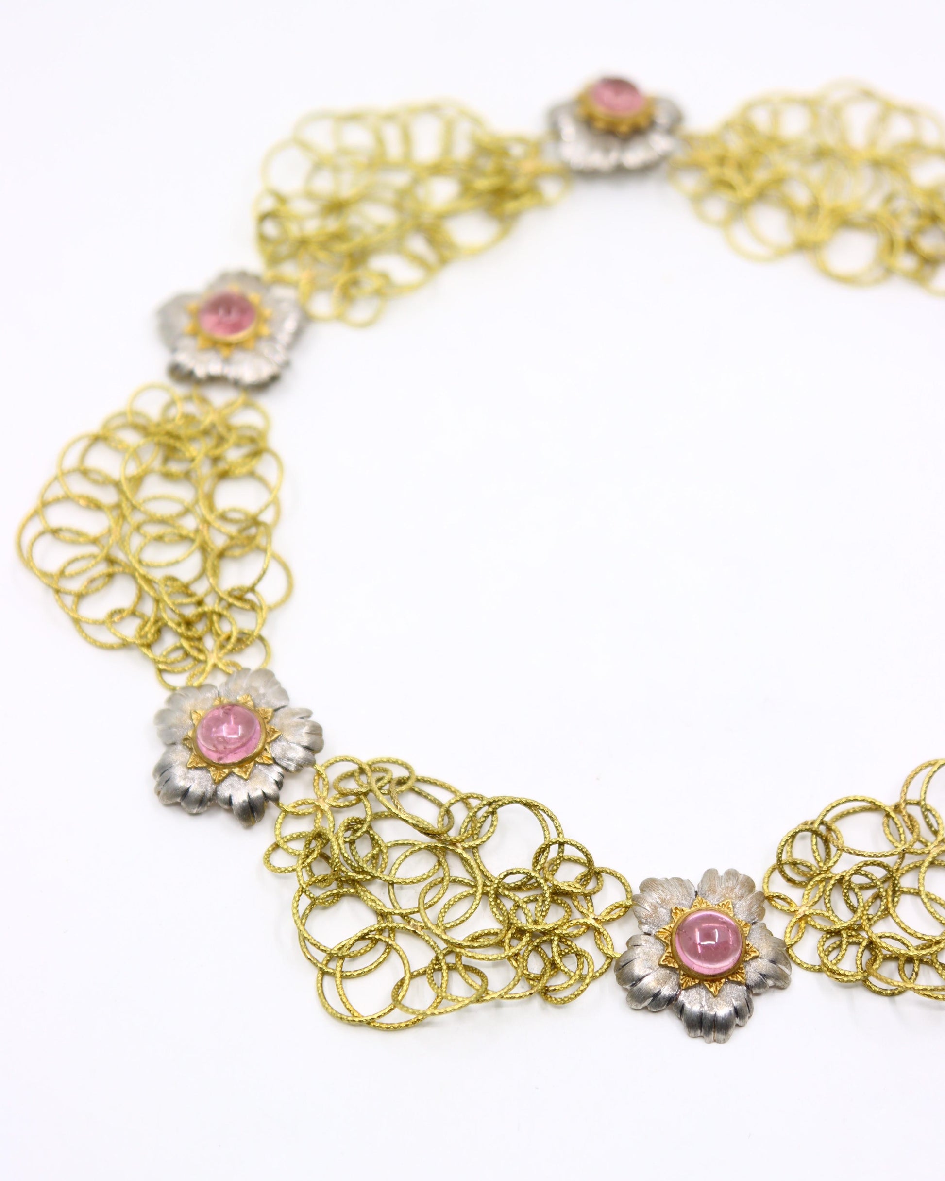 Buccellati 18K Yellow & White Gold Olympia Pink Tourmaline Necklace