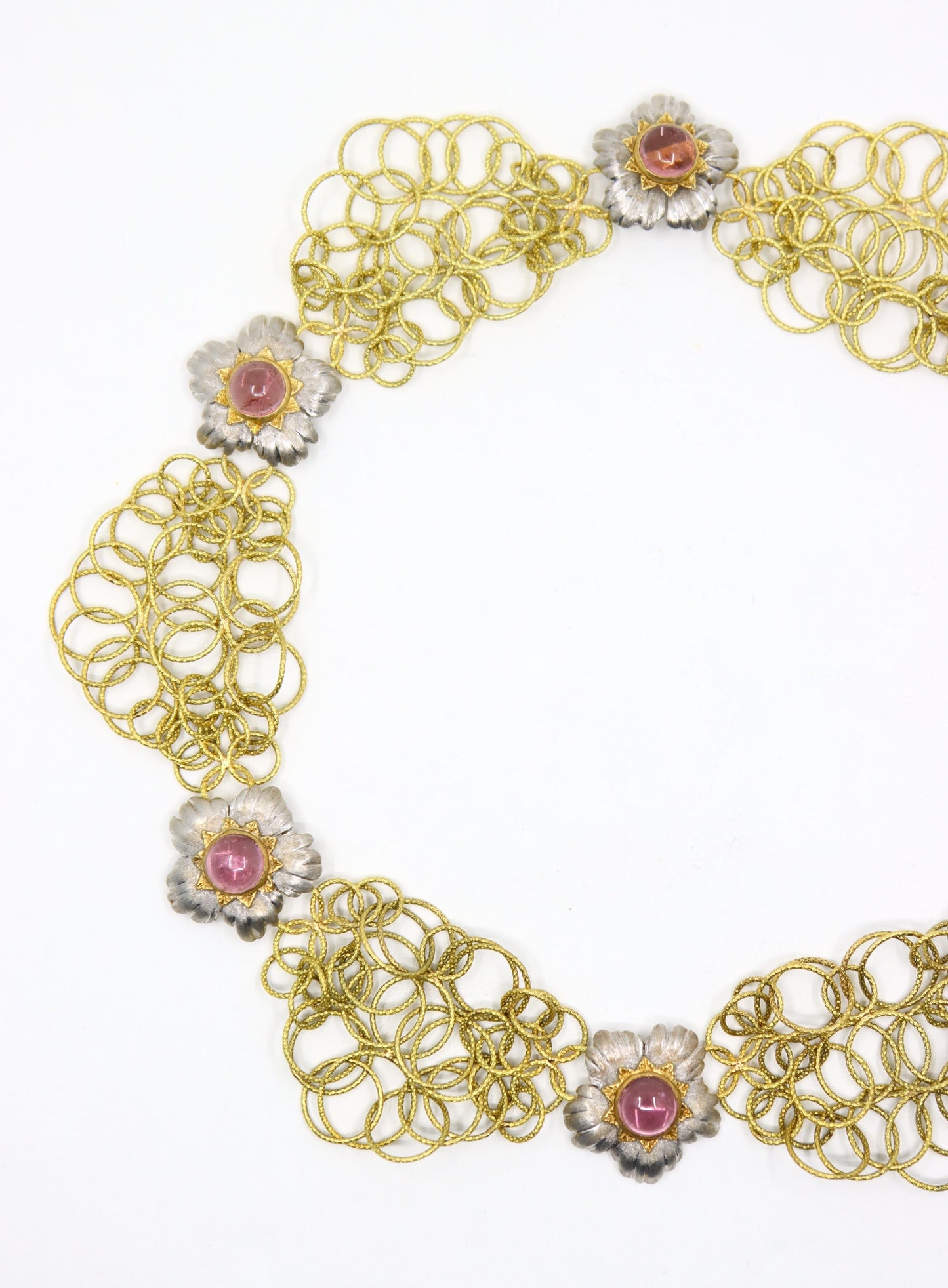 Buccellati 18K Yellow & White Gold Olympia Pink Tourmaline Necklace