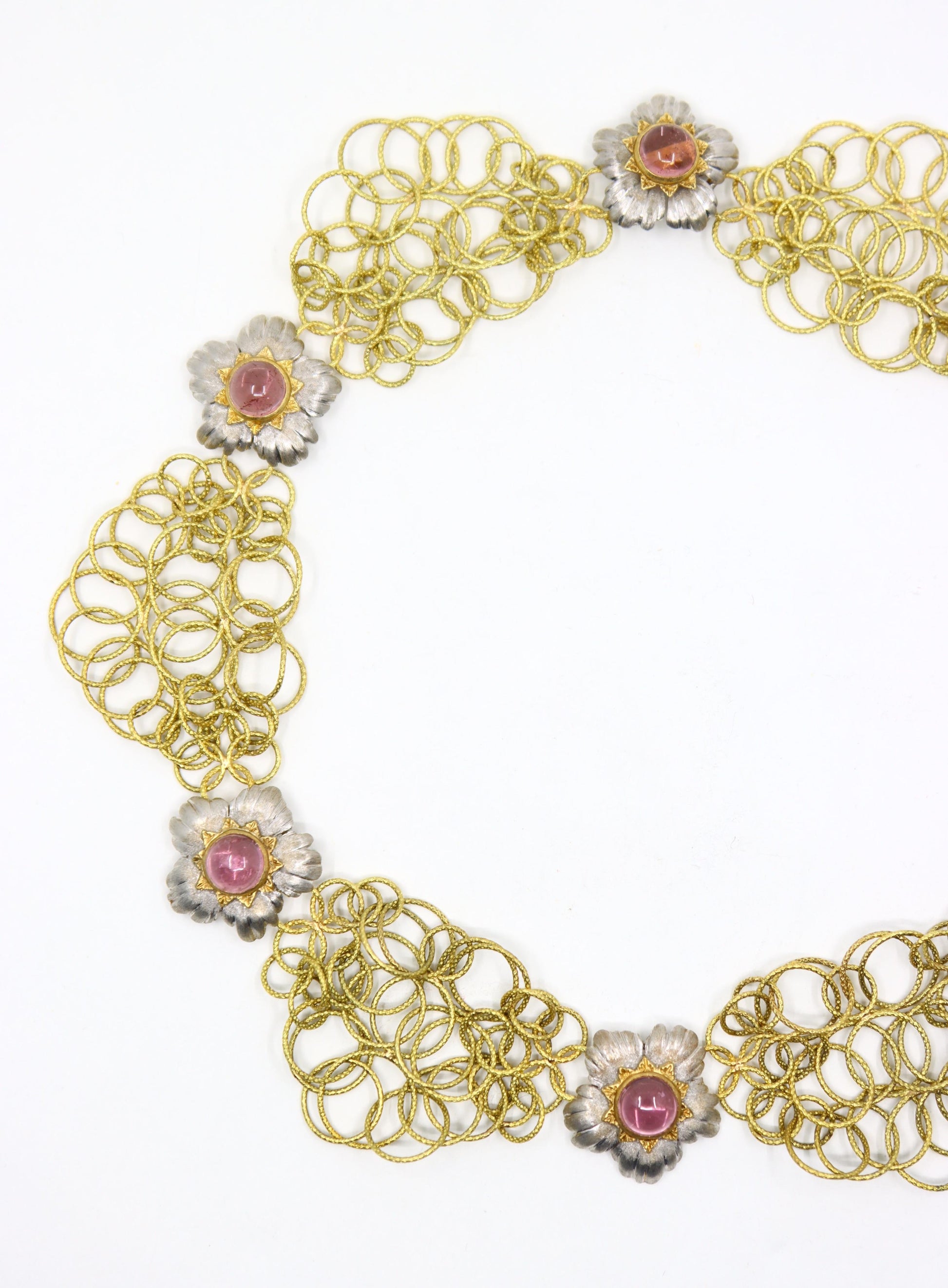 Buccellati 18K Yellow & White Gold Olympia Pink Tourmaline Necklace