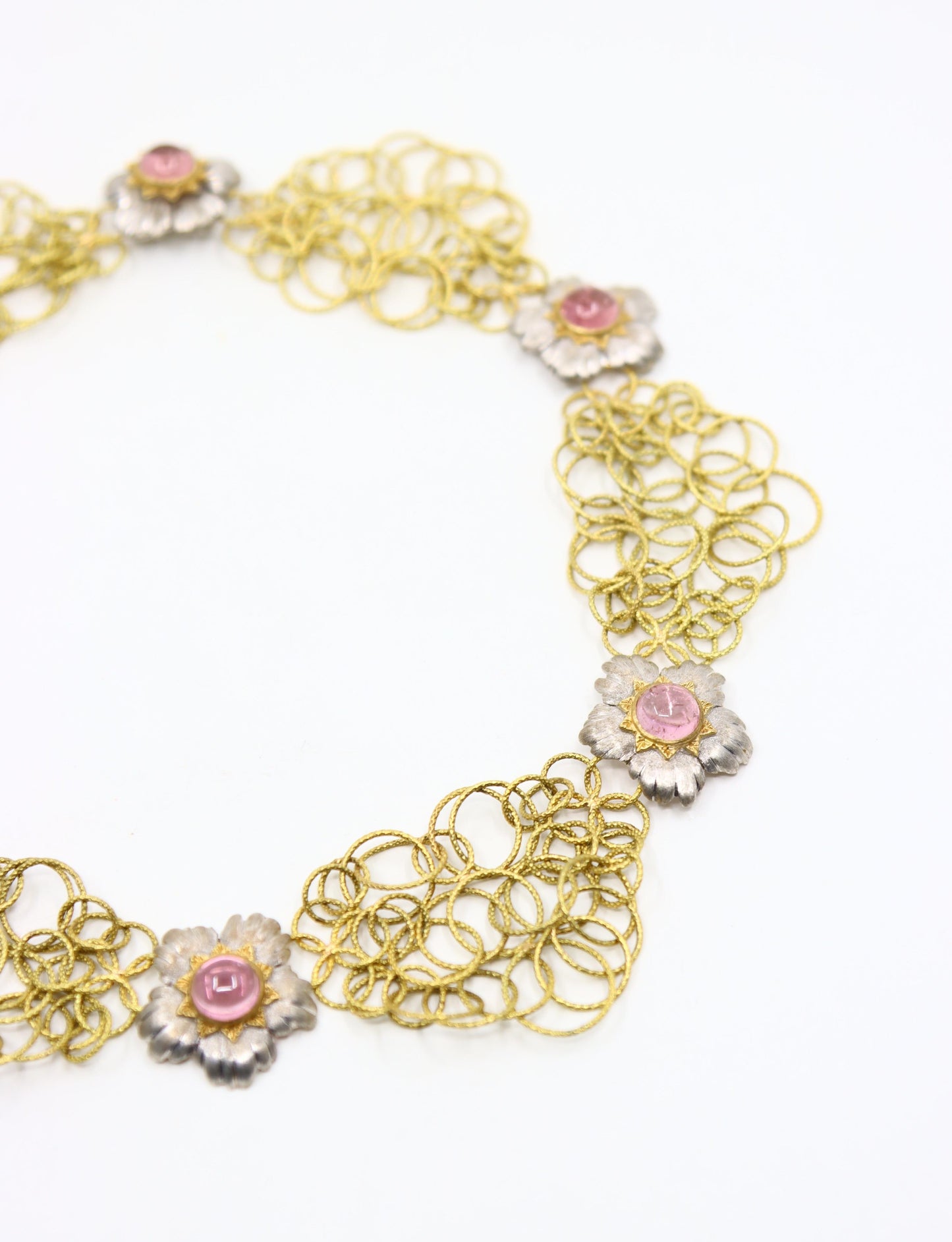 Buccellati 18K Yellow & White Gold Olympia Pink Tourmaline Necklace