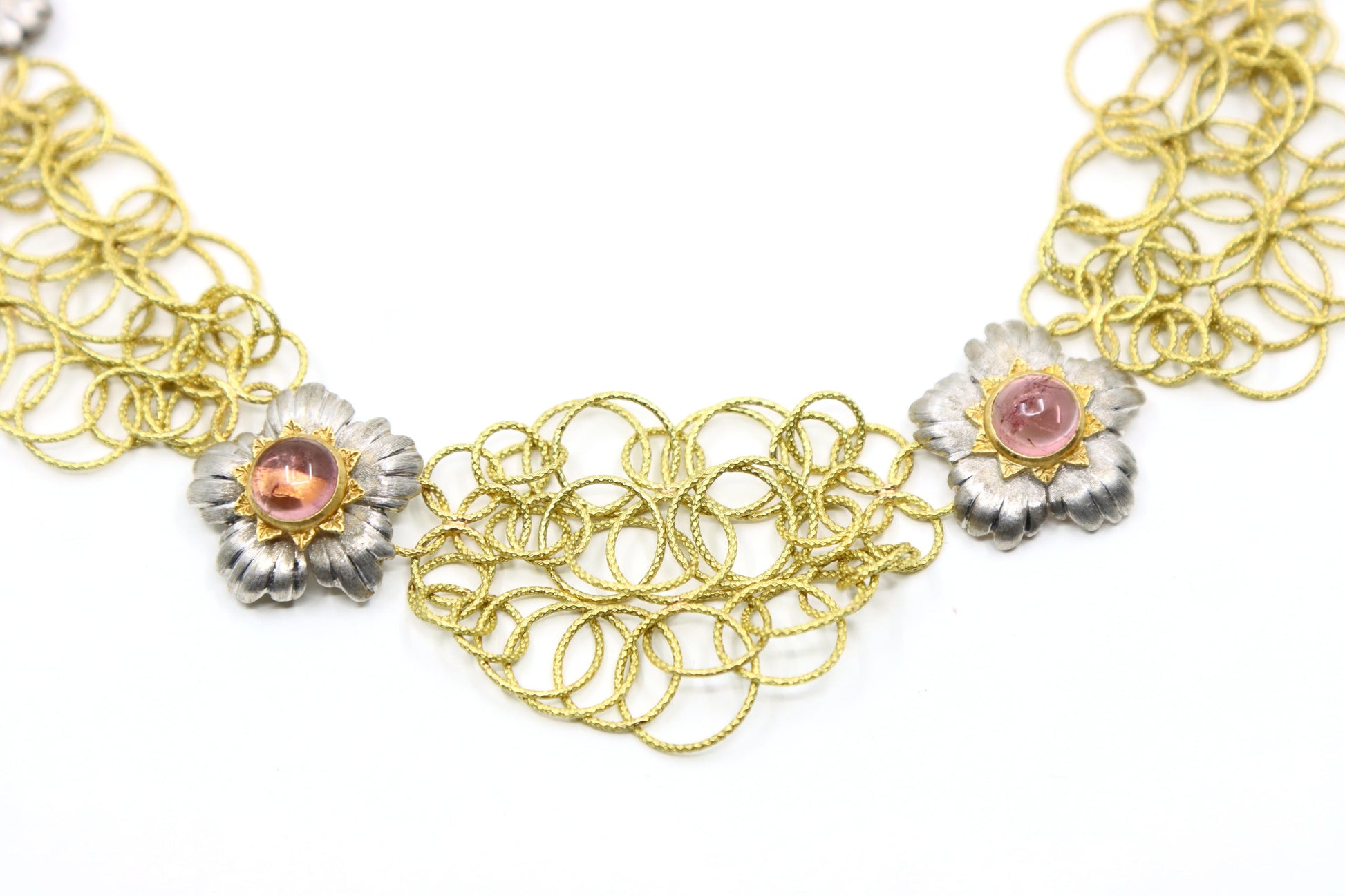 Buccellati 18K Yellow & White Gold Olympia Pink Tourmaline Necklace