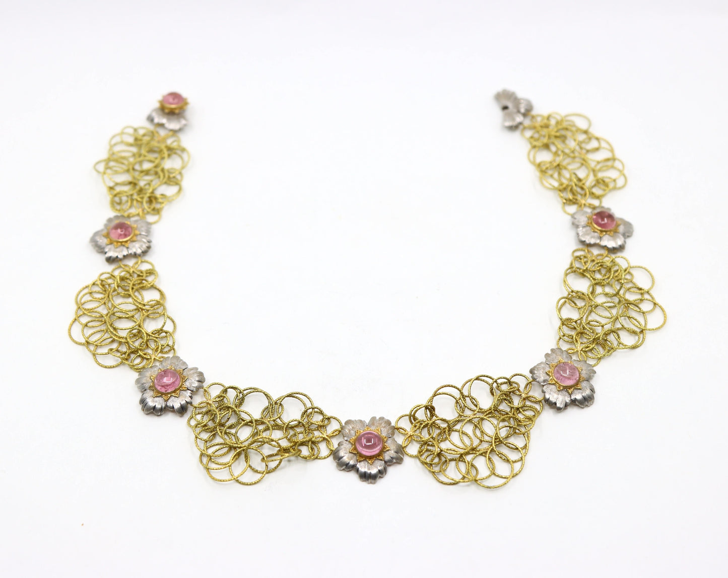 Buccellati 18K Yellow & White Gold Olympia Pink Tourmaline Necklace