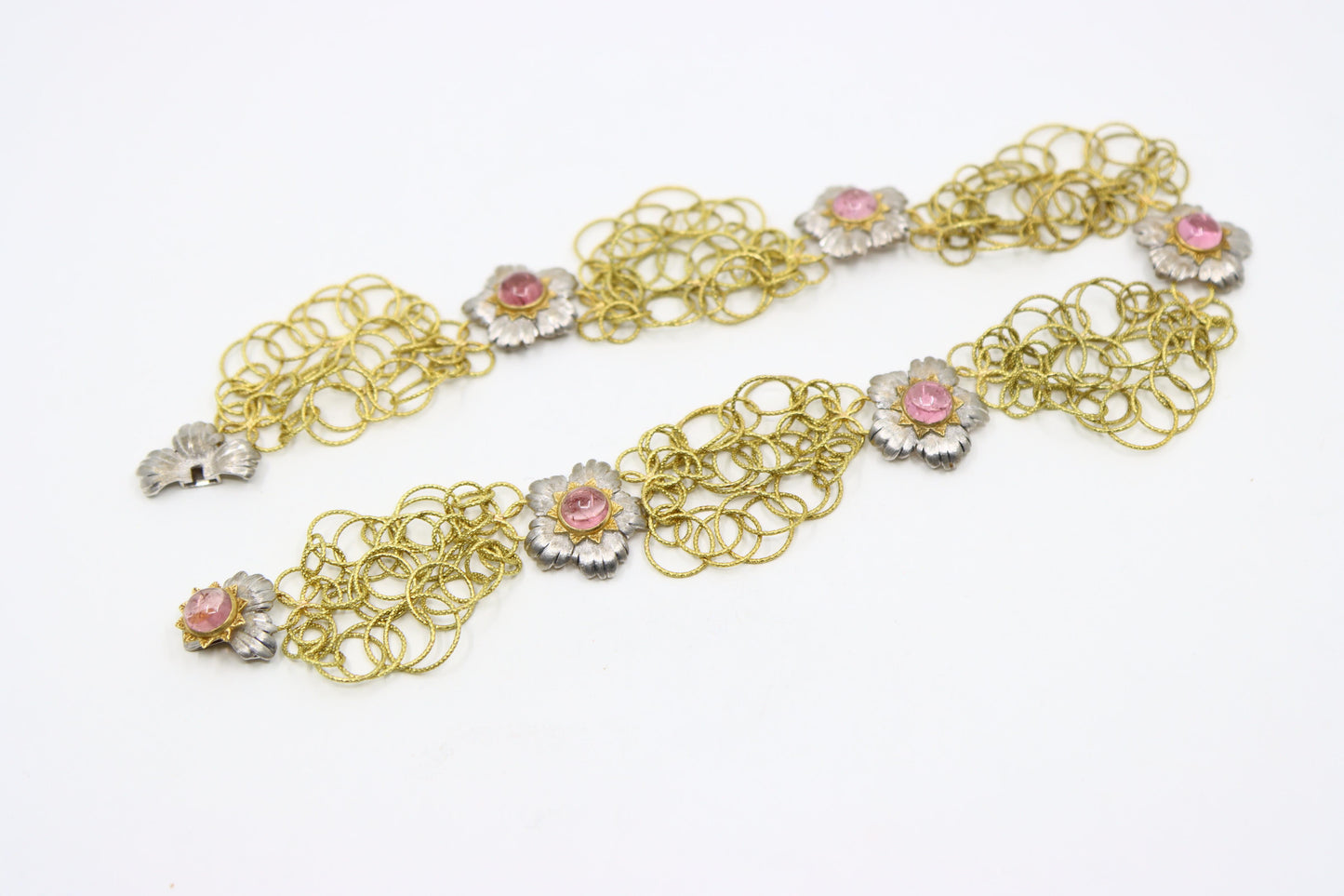 Buccellati 18K Yellow & White Gold Olympia Pink Tourmaline Necklace