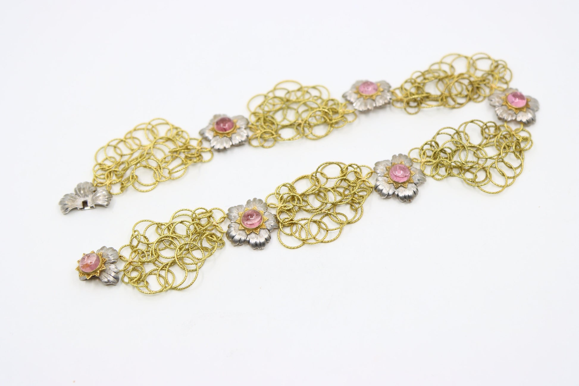 Buccellati 18K Yellow & White Gold Olympia Pink Tourmaline Necklace
