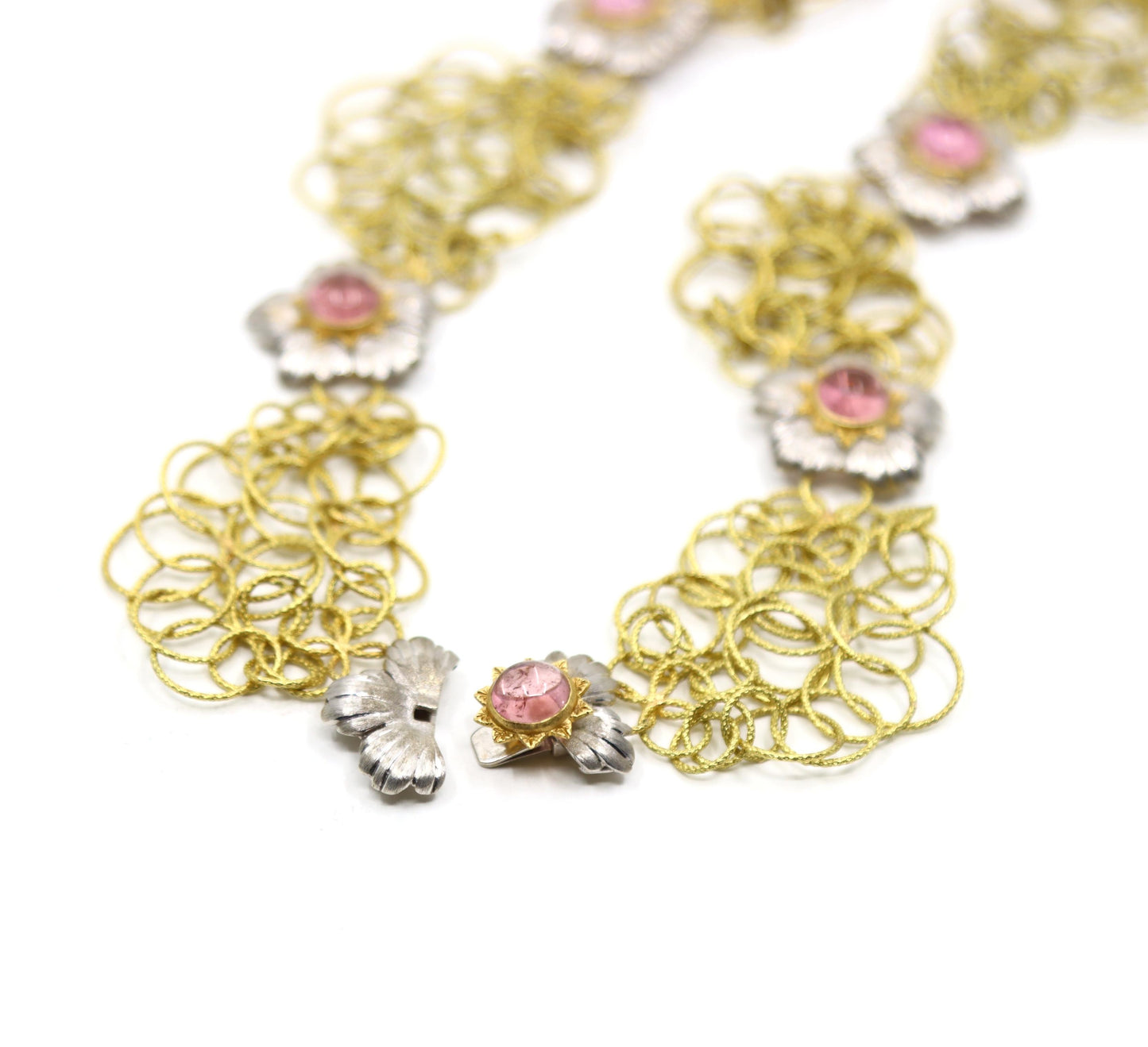 Buccellati 18K Yellow & White Gold Olympia Pink Tourmaline Necklace